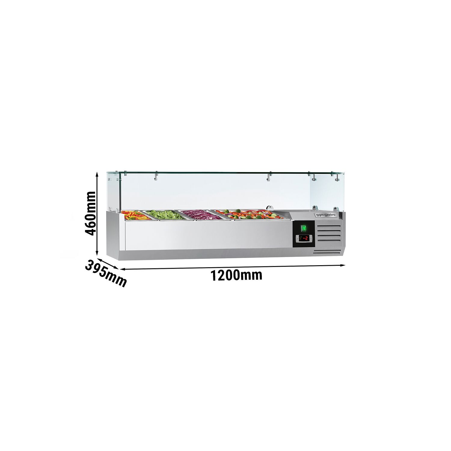 Vitrine Réfrigérée à Ingrédients PREMIUM - 1200x395mm - 3x GN 1/3 & 1x GN 1/2
