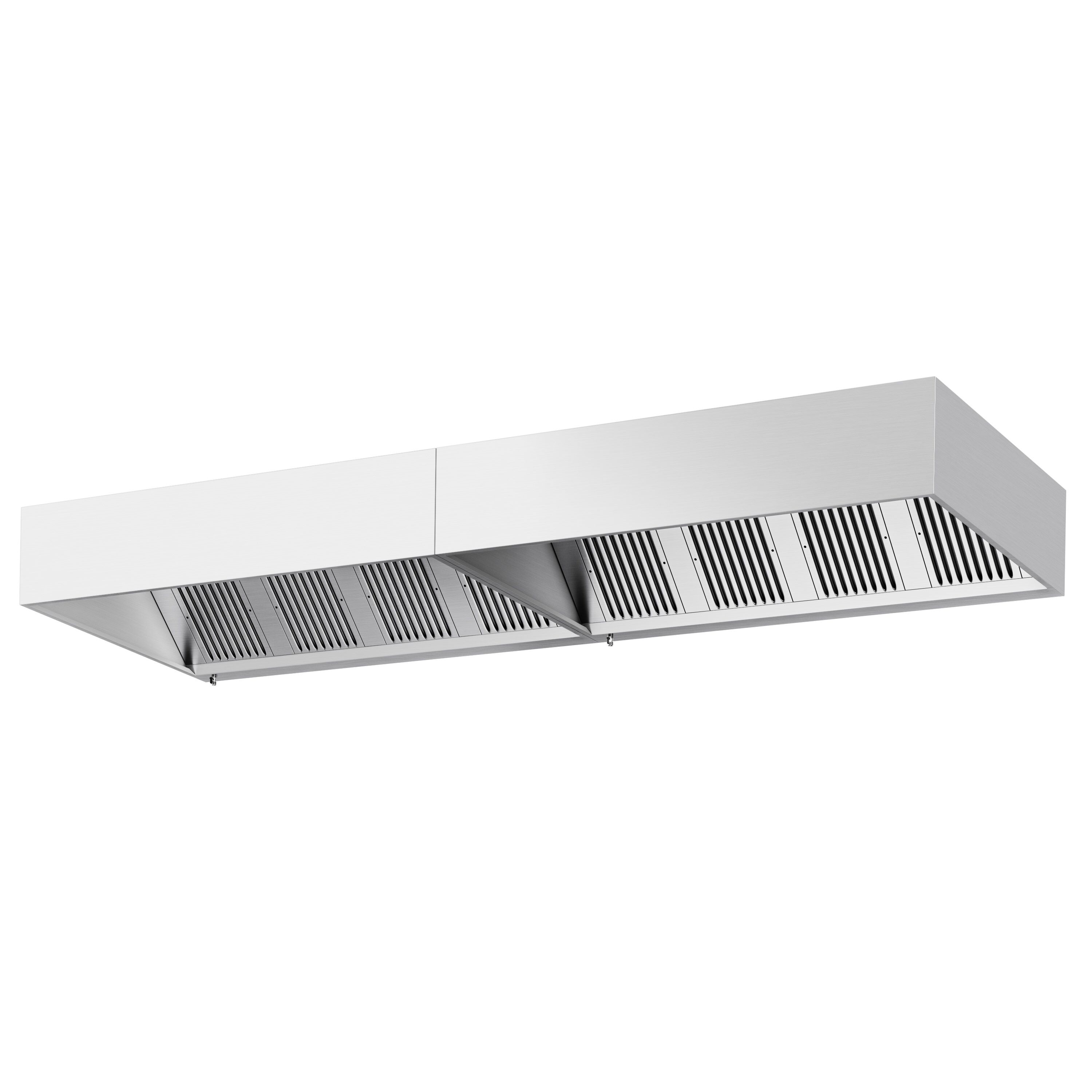 Hotte à adosser professionnelle - 4400mm - sans moteur - avec filtres et éclairage
