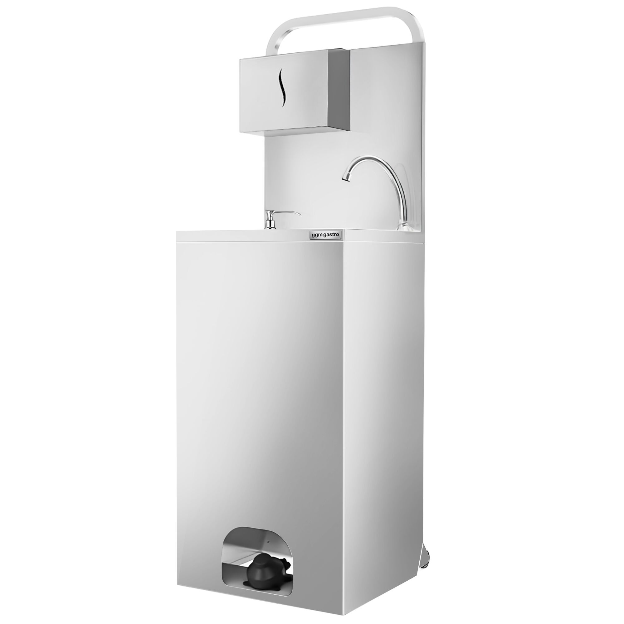 Lave-mains autonome - inox - avec distributeur de savon & de serviettes en papier