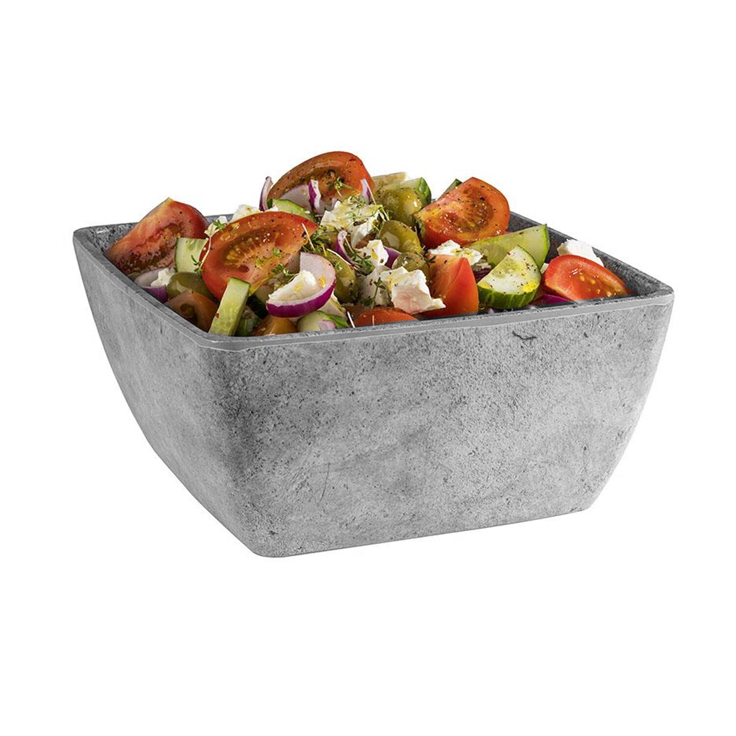 (6 pcs) Coupe - ELEMENT - Mélamine - 3,8L - carré - 250x250mm - Profondeur : 120mm - Gris