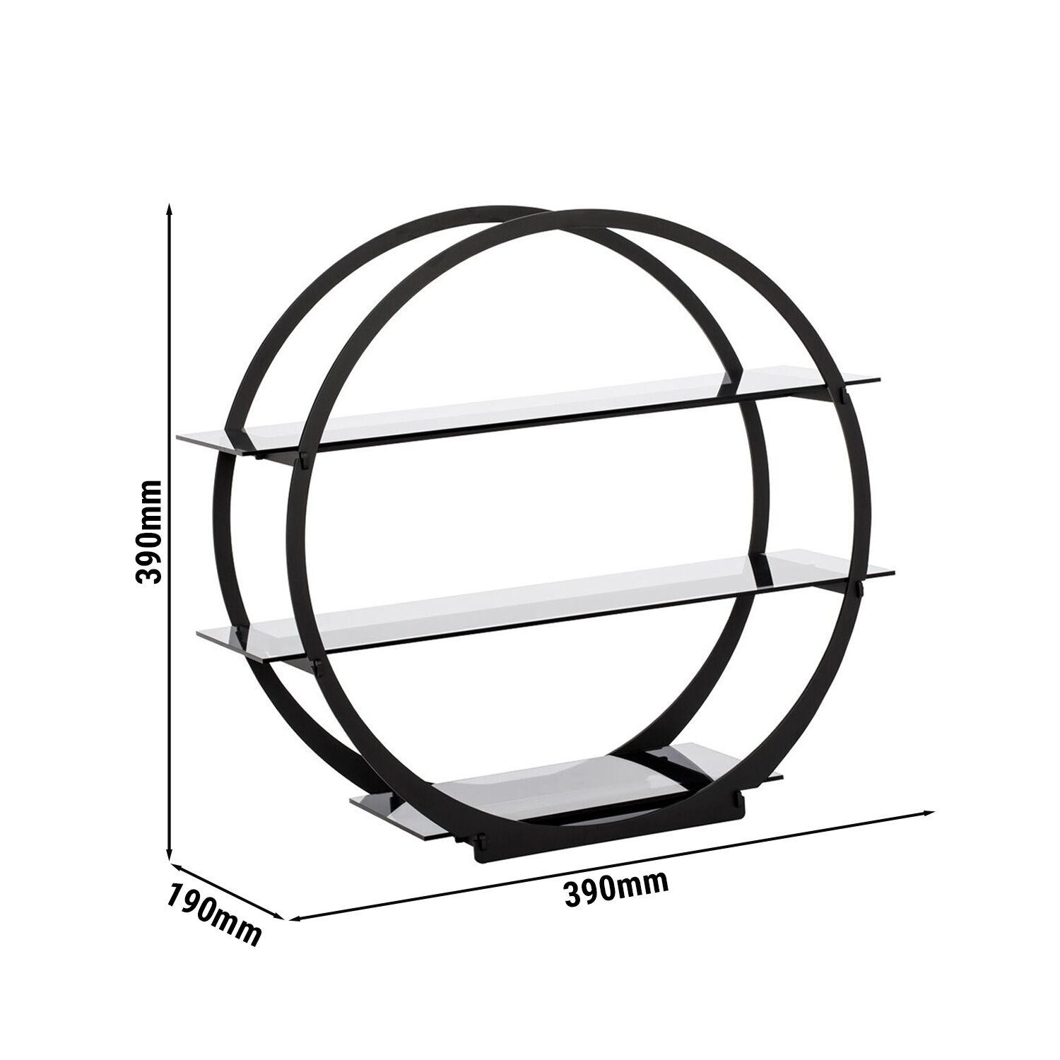 Présentoir buffet / étagère - Ø 390 mm - Noir