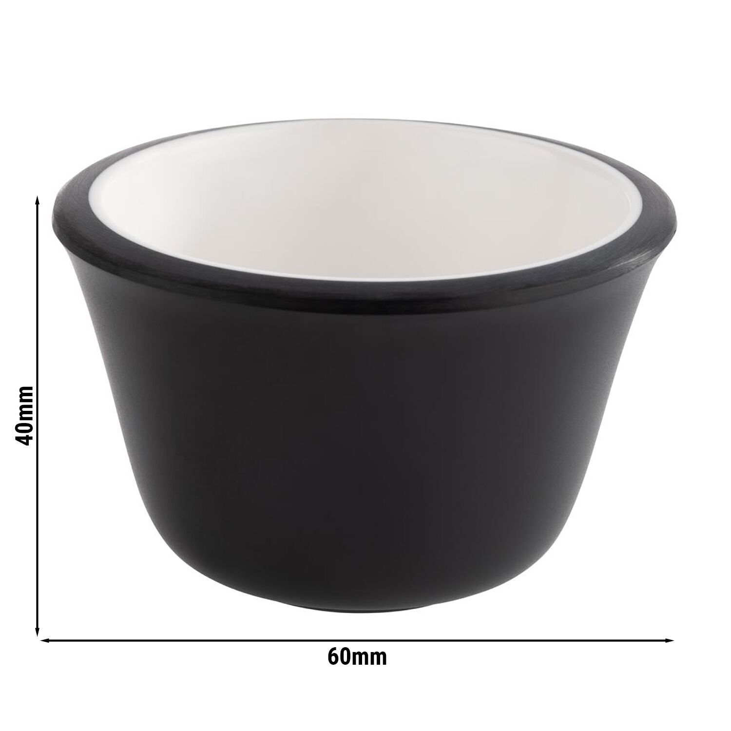 (6 pièces) Coupelles à sauce - lot de 6 - Melamine - 40 ml - Ø 60 mm - Noir