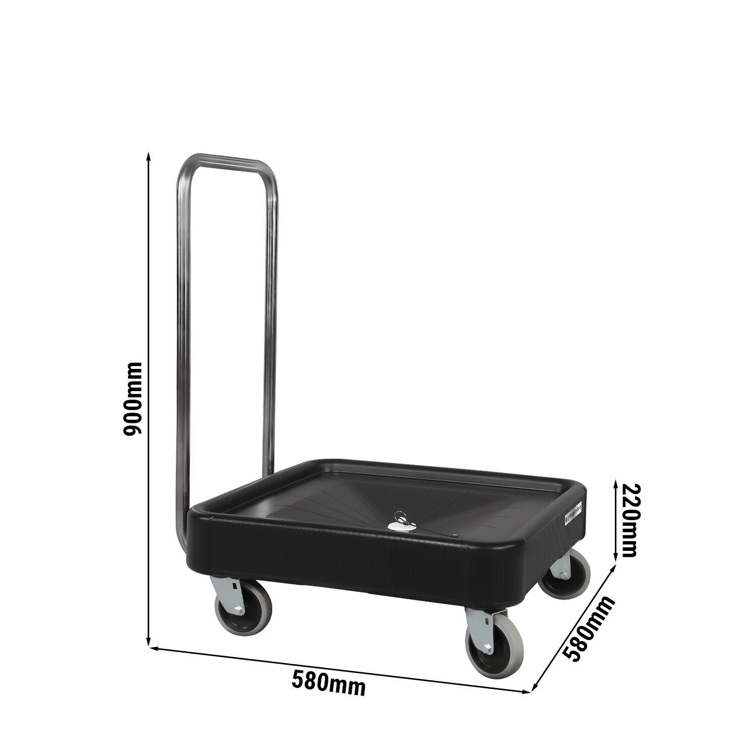 Chariot de transport pour paniers à vaisselle - 580x580mm - avec poignée