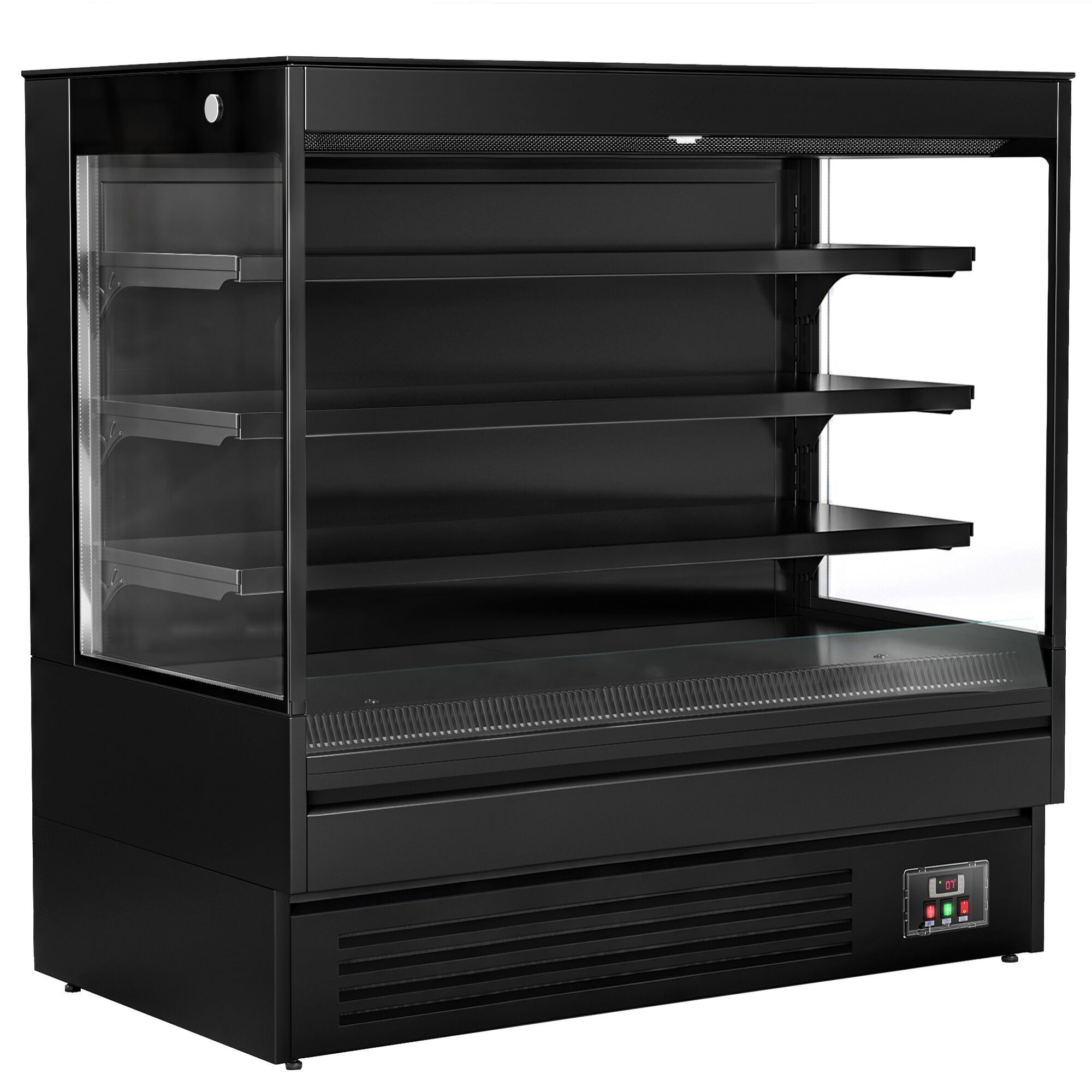 Vitrine murale réfrigérée - Libre-service - 1500mm - 493L - avec 3 étagères - arrière fermé - Noir