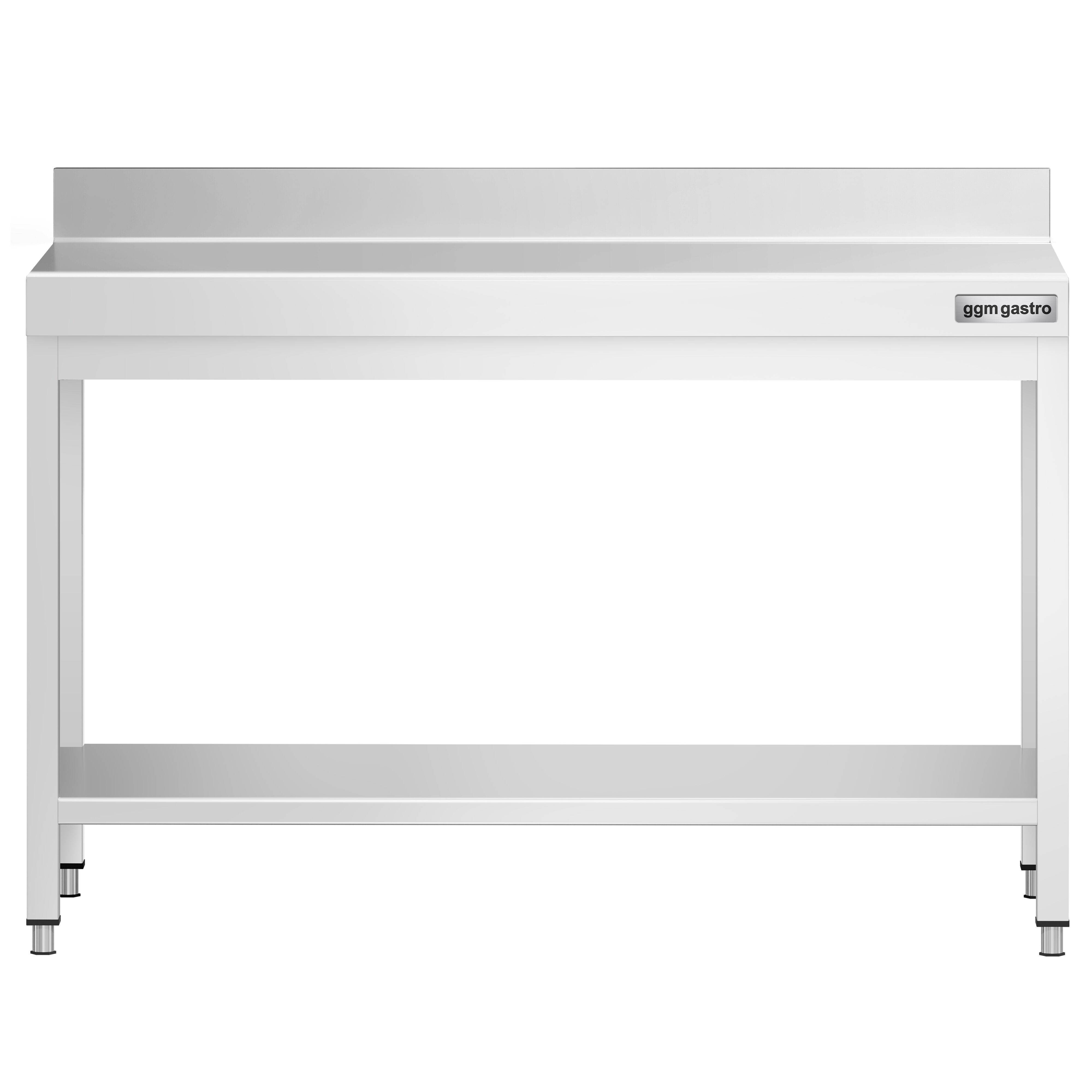 Table de travail inox PREMIUM - 1200 x 700 mm - avec tablette inférieure & Dosseret