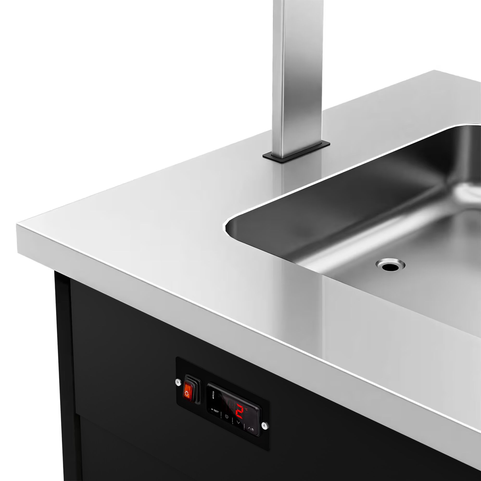 Buffet self-service chaud DANZIG - 1300mm - 3 bacs GN 1/1 - avec Glissière pour plateaux - Noir
