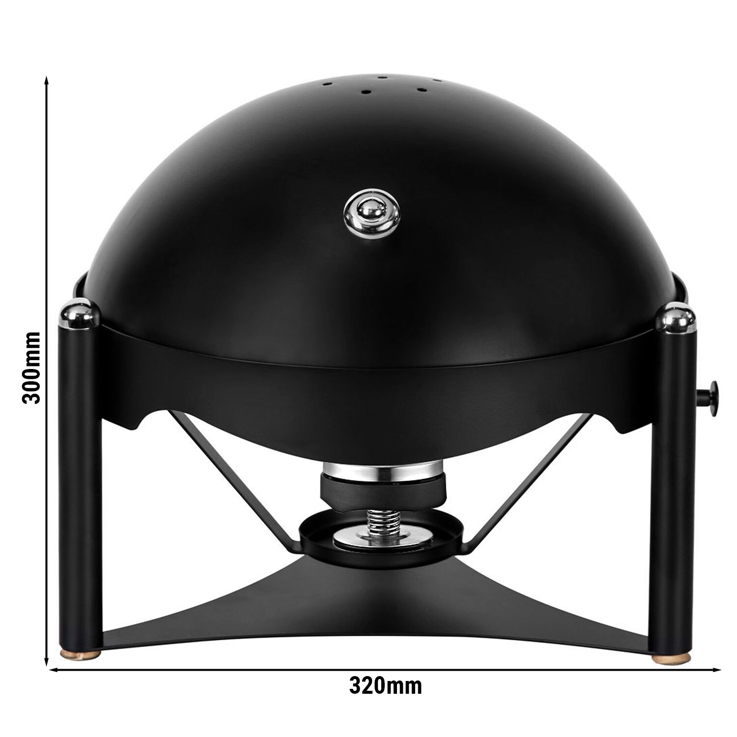 Chafing dish - Rond - avec couvercle roll top - Noir