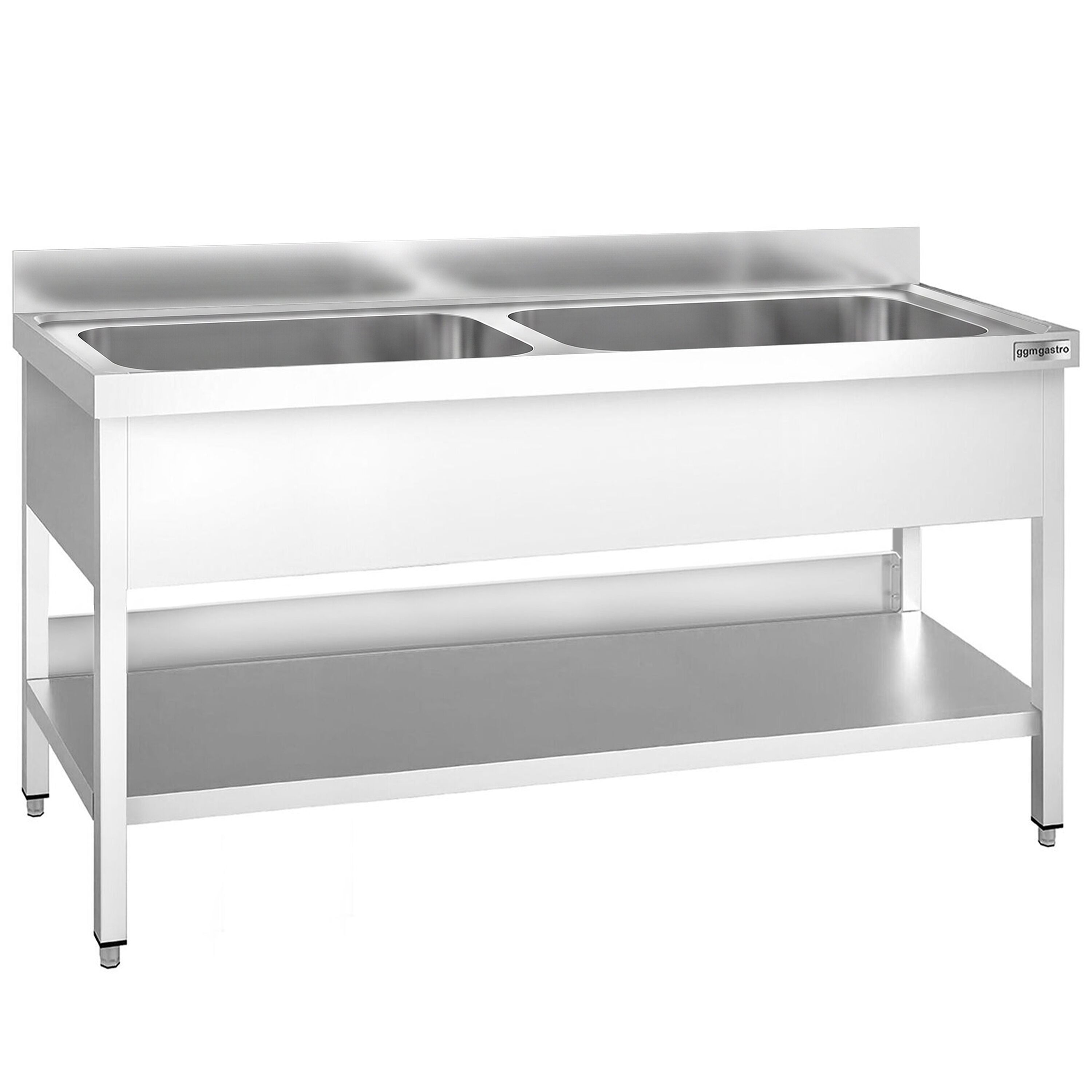 PREMIUM pot washing table – 1800x700mm – with 2 basins