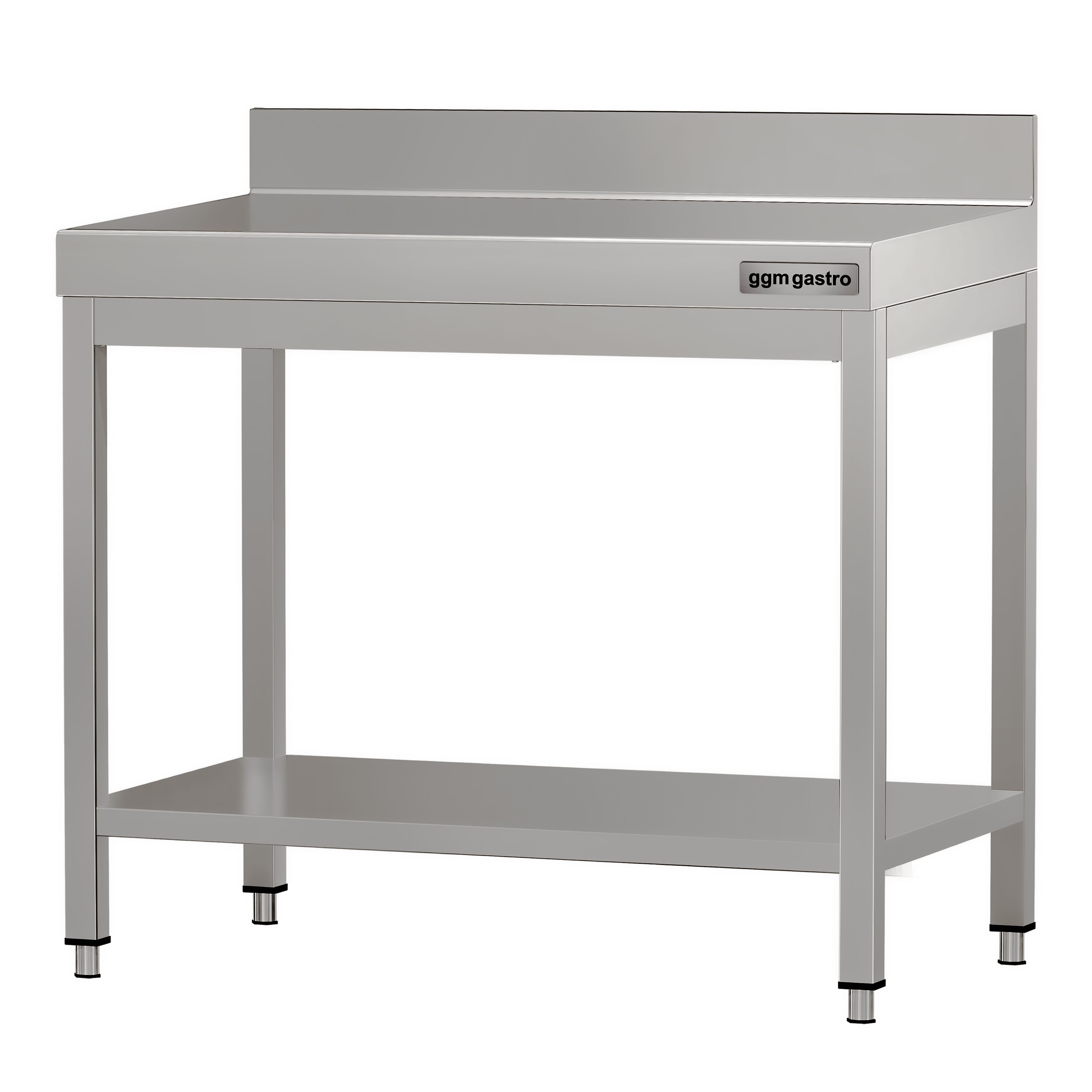 Table de travail en inox ECO – 700 × 600 mm – avec tablette inférieure & dosseret