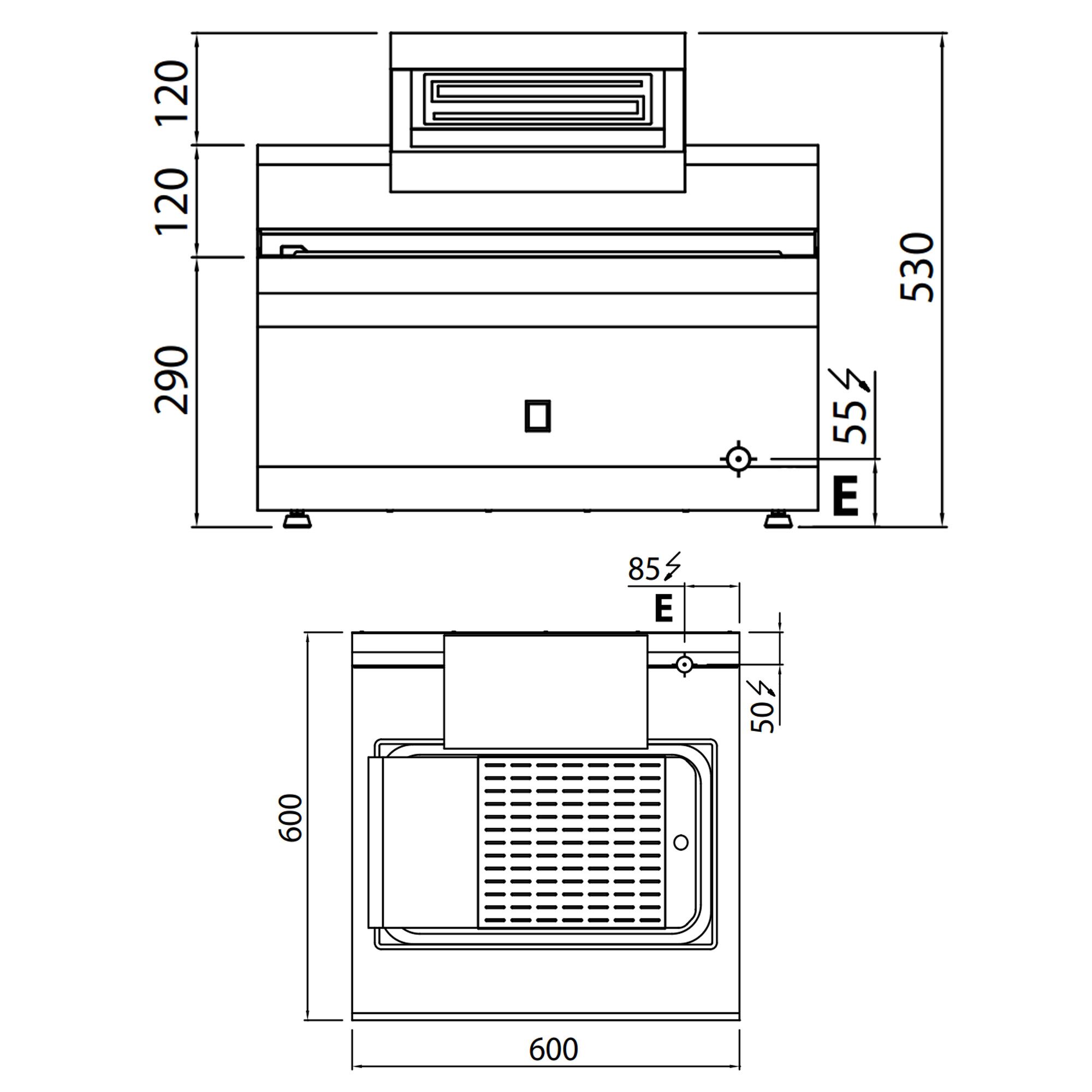 Electric Chip Scuttle - 1.00kW - 1x GN 1/1 - Countertop