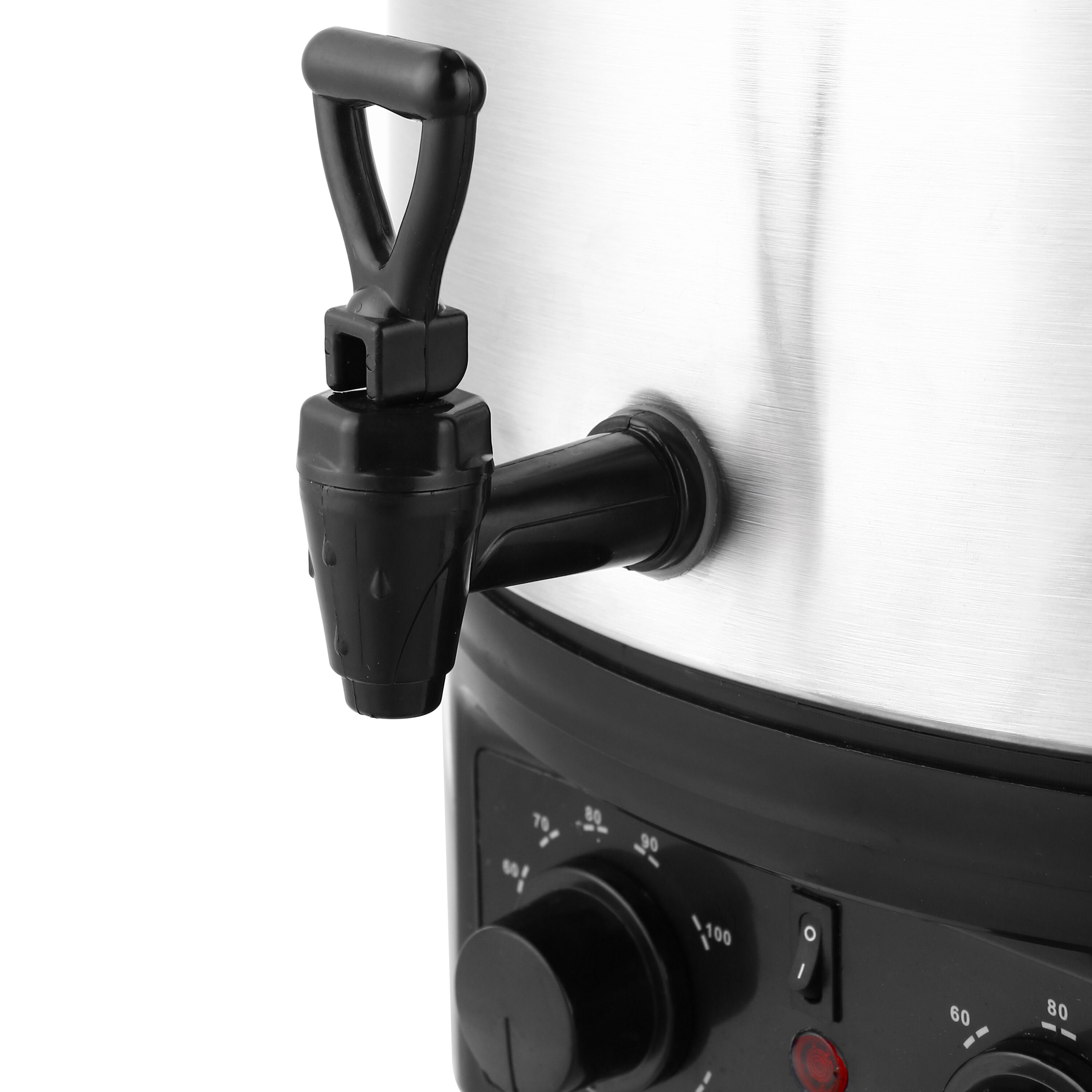 Distributeur de boissons chaudes professionnel - 27L - 2kW - Réglage de température en continu 30–110°C - Acier inoxydable - avec robinet de vidange et Minuteur numérique
