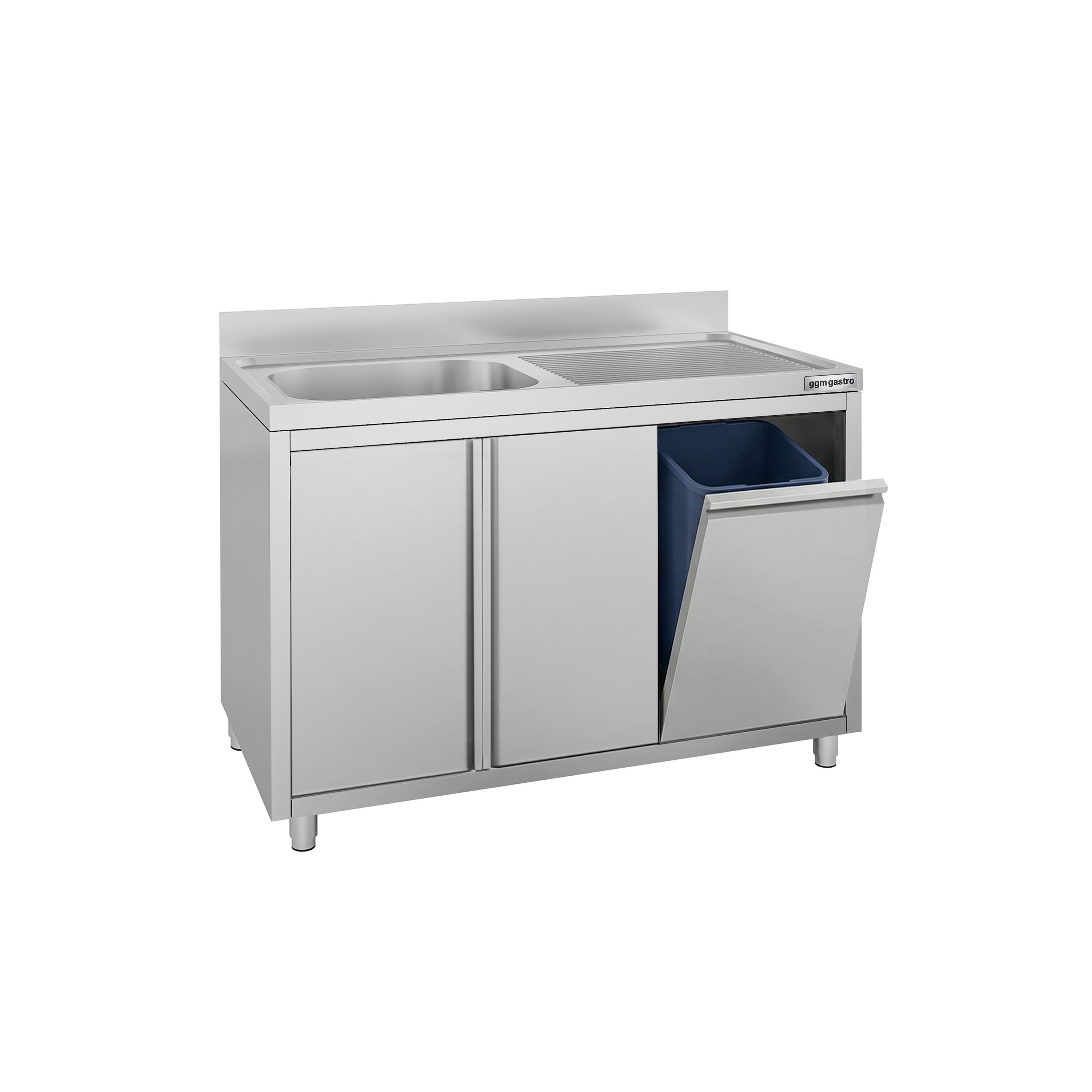 Meuble évier ECO - 1200 x 600 mm - avec poubelle & 1 bac à gauche