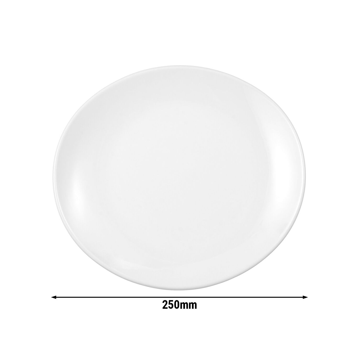 SELTMANN WEIDEN | Oval Porcelain Plate 250 x 230 mm Meran Steak & More – White, Stackable, Abrasion Protection, Easy-Clean, Low Injury Risk