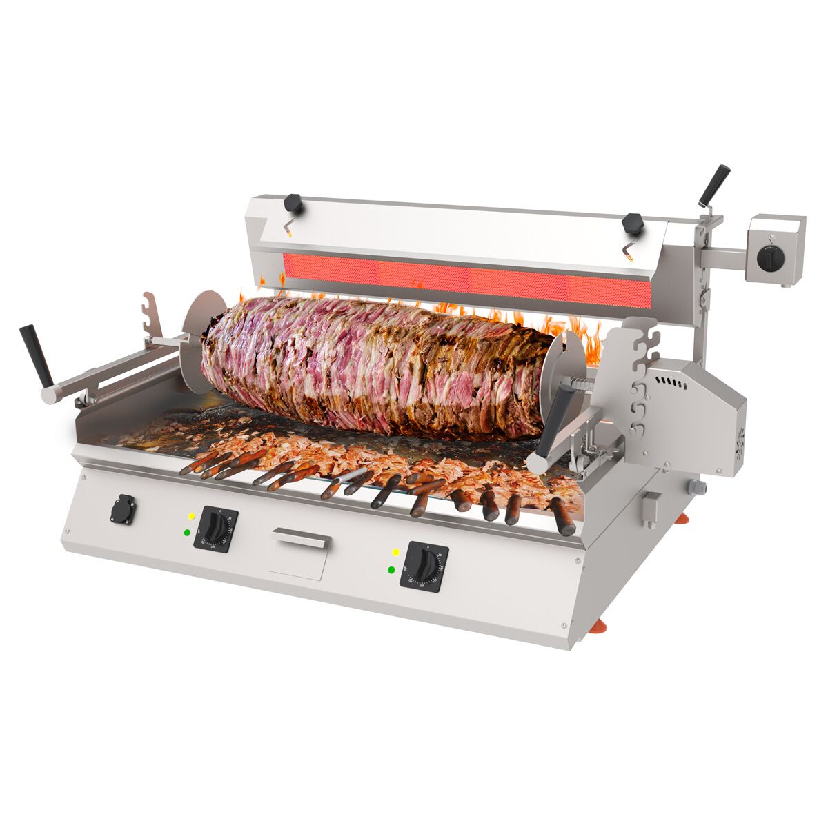 Elektro Cag Kebab Maschine - 9,8kW - max. 85 kg - horizontal - Tischgerät