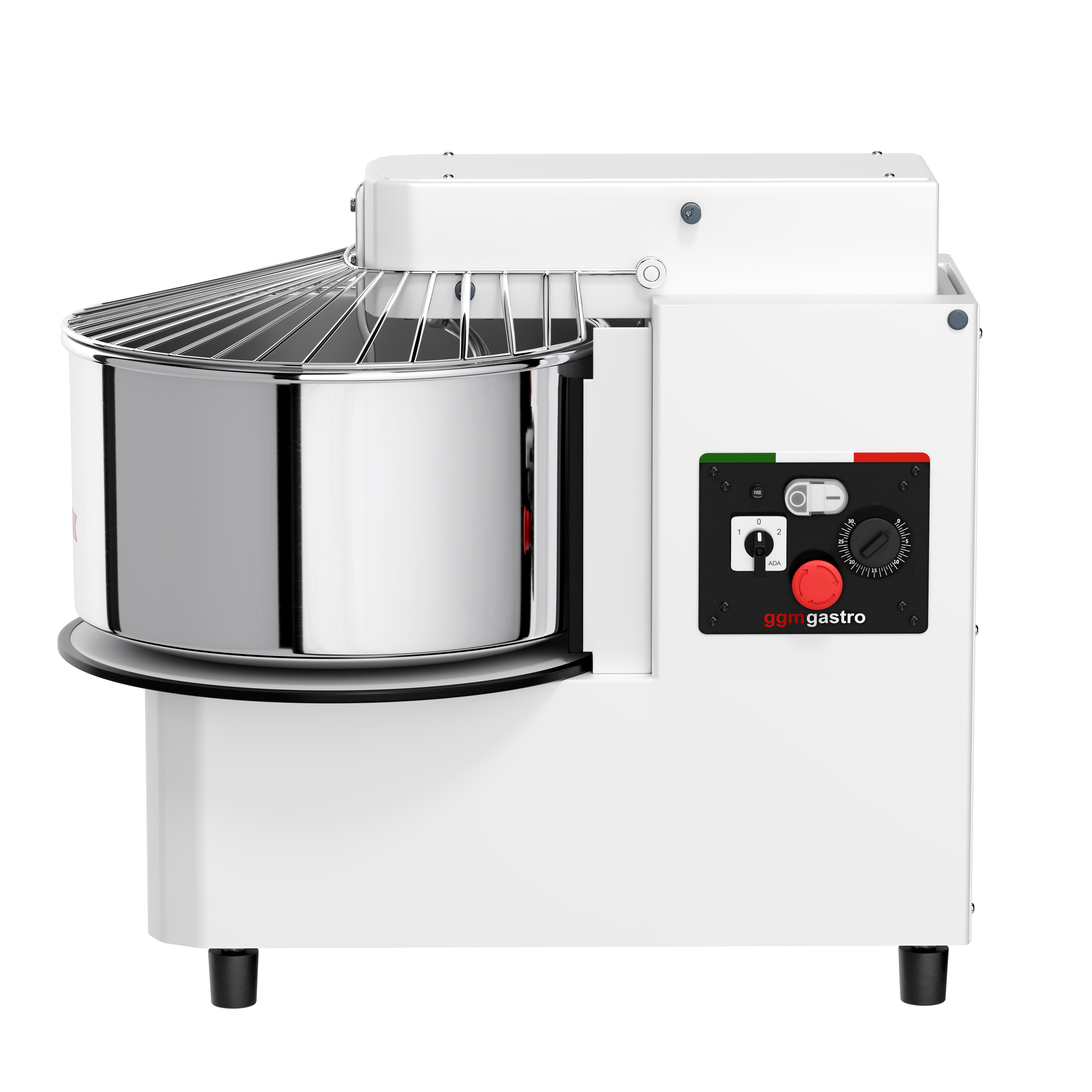 Pétrin à Pâte / Pétrin à spirale - 53 Litres / 44 kg - 2 Vitesses - Cuve Amovible & Tête Relevable - Fonction Minuterie
