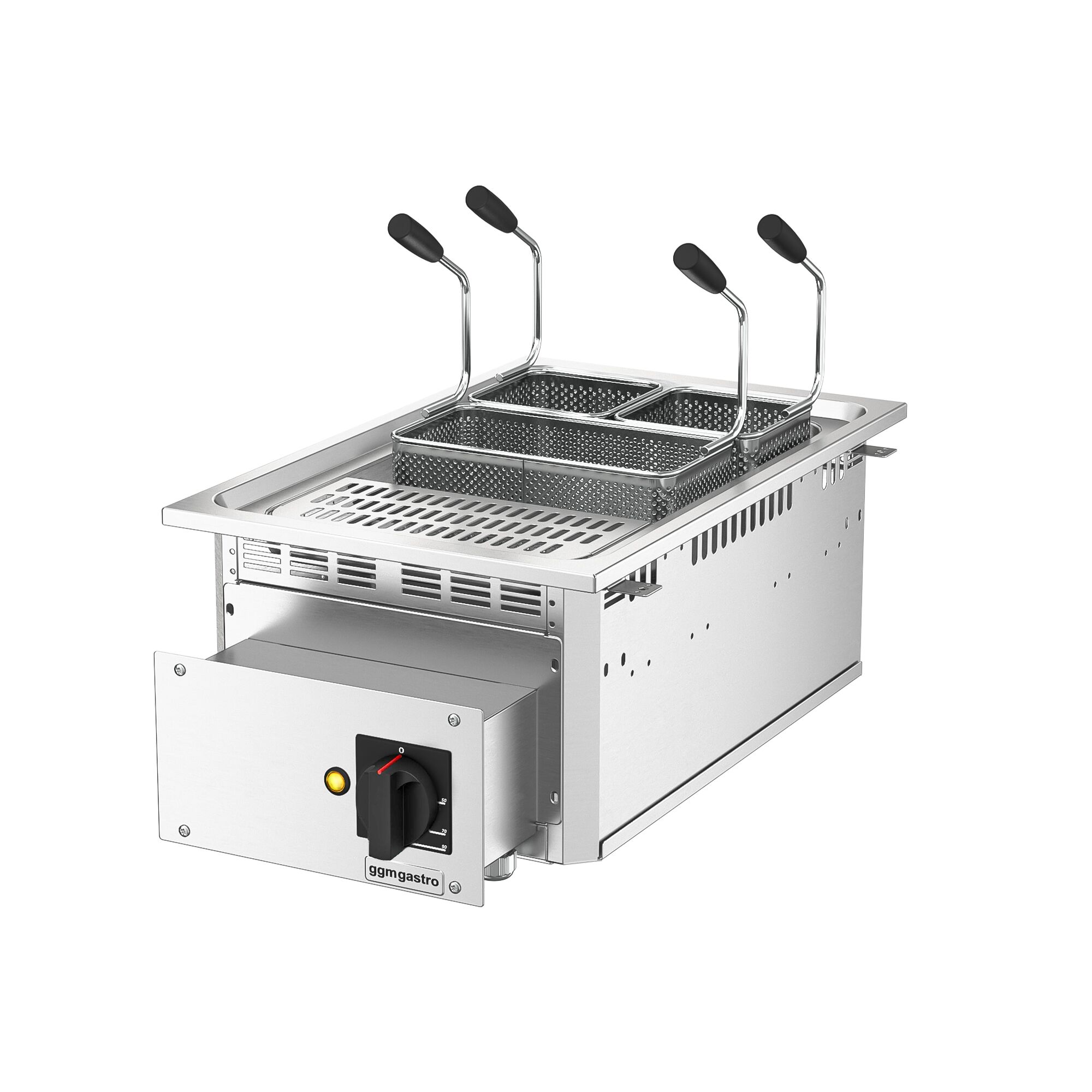 Électrique Cuiseur à pâtes professionnel - 13L - 7,5kW - avec robinet de vidange - avec 3 paniers inclus
