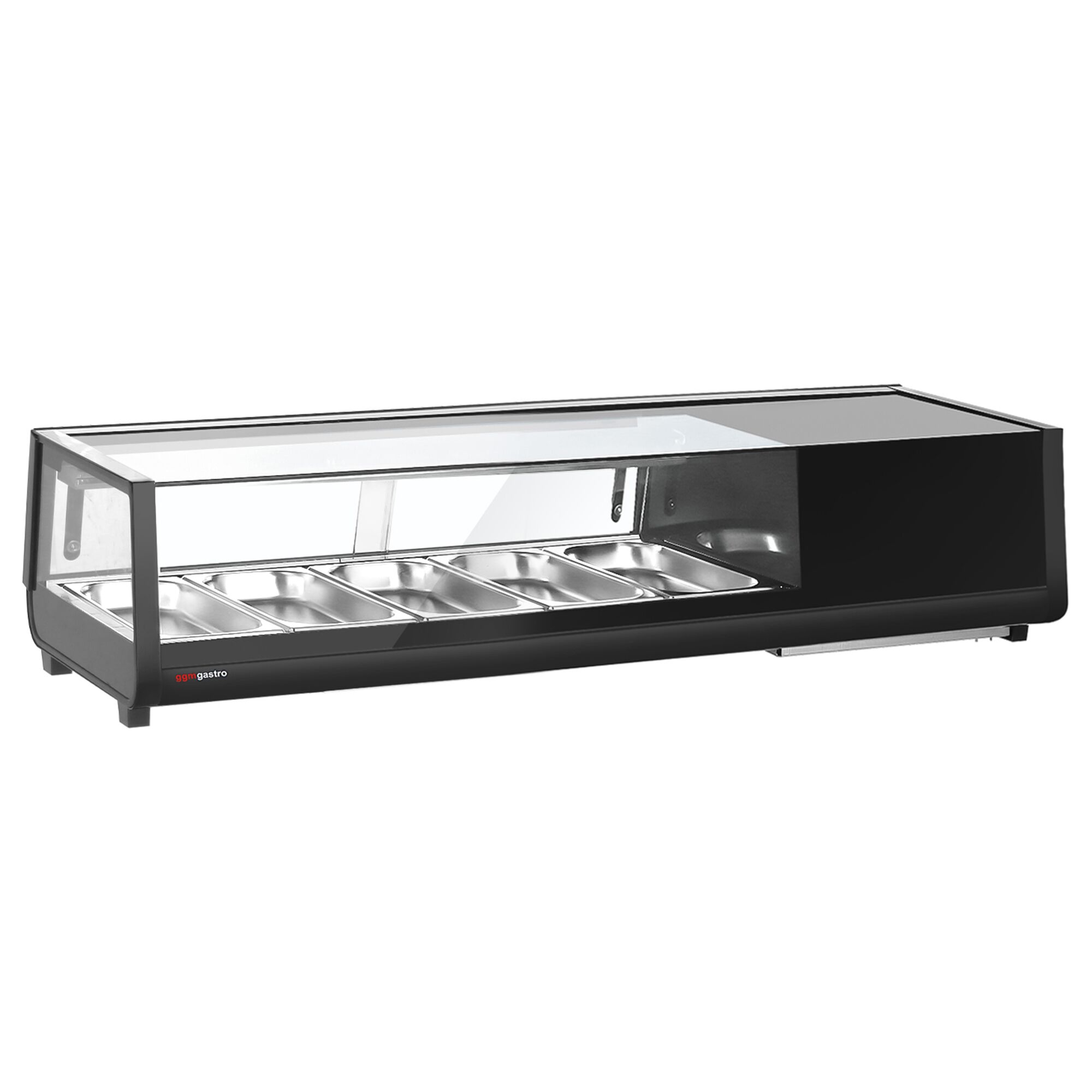 Sushi-Kühlvitrine - 5x GN 1/3 - Schwarz