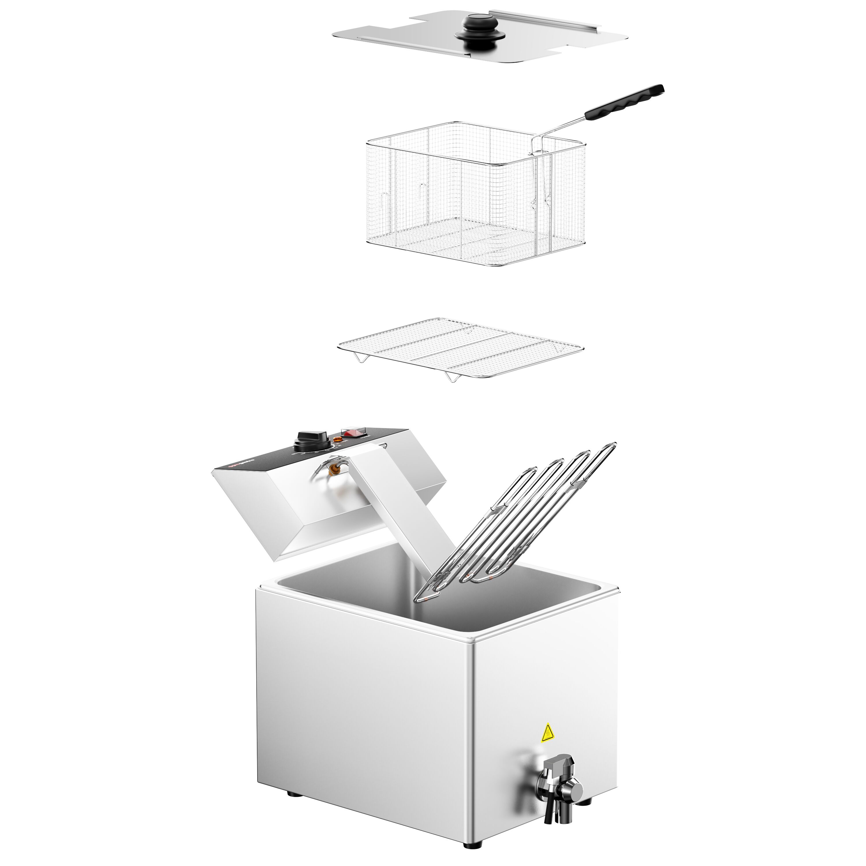 Friteuse électrique – 12 litres – 3,25 kW – avec robinet de vidange