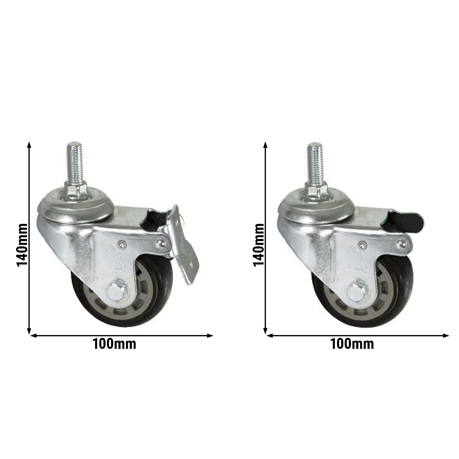 Wheels Set for Spiral Dough Mixer - 60x100x140mm - compatible with TMP & TMBO Series