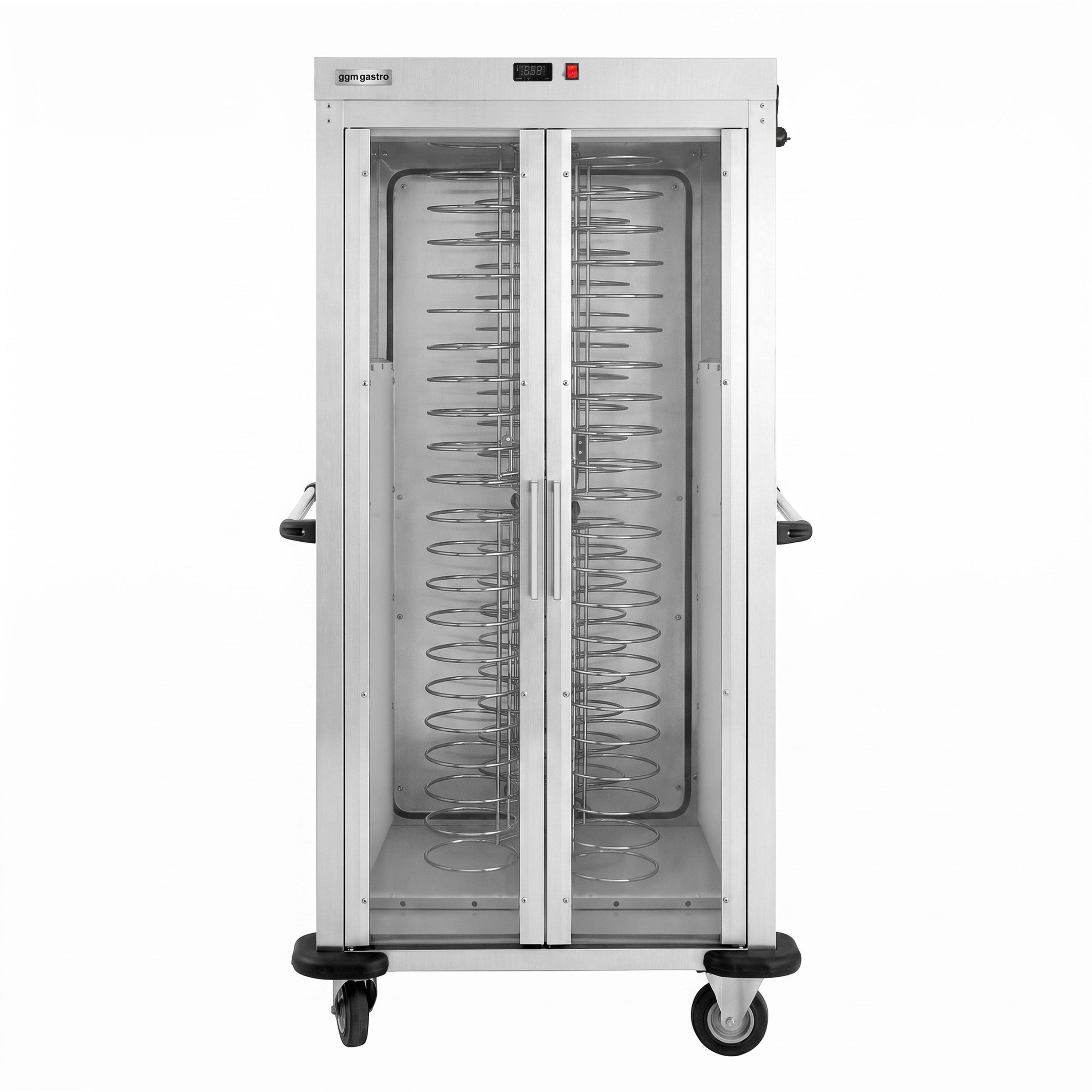 Lautasvaunu – lämmitettävä – 1,6 kW – 88 lautaselle – 2 lasiovea