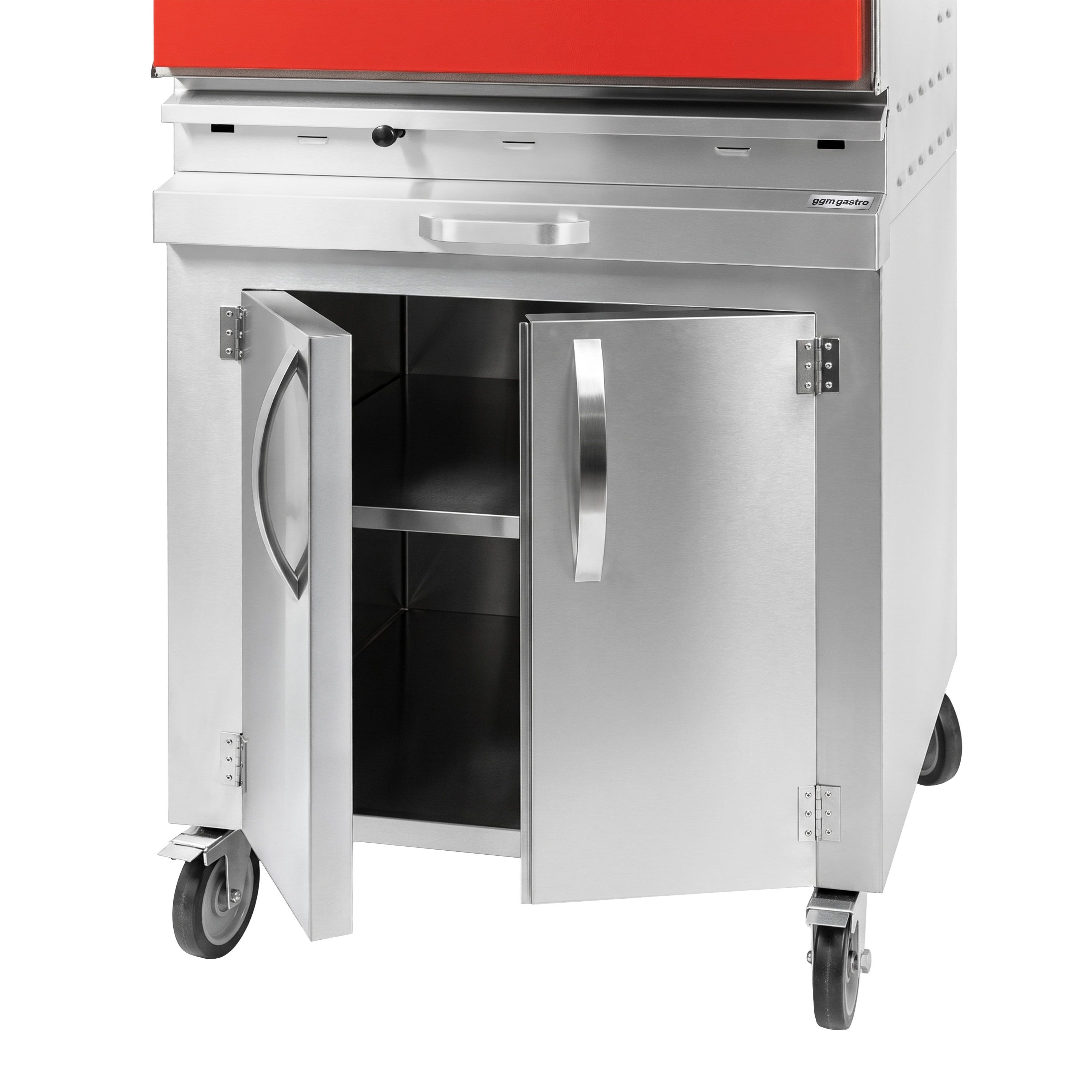 Charcoal Oven - 704mm - with cabinet base - Red