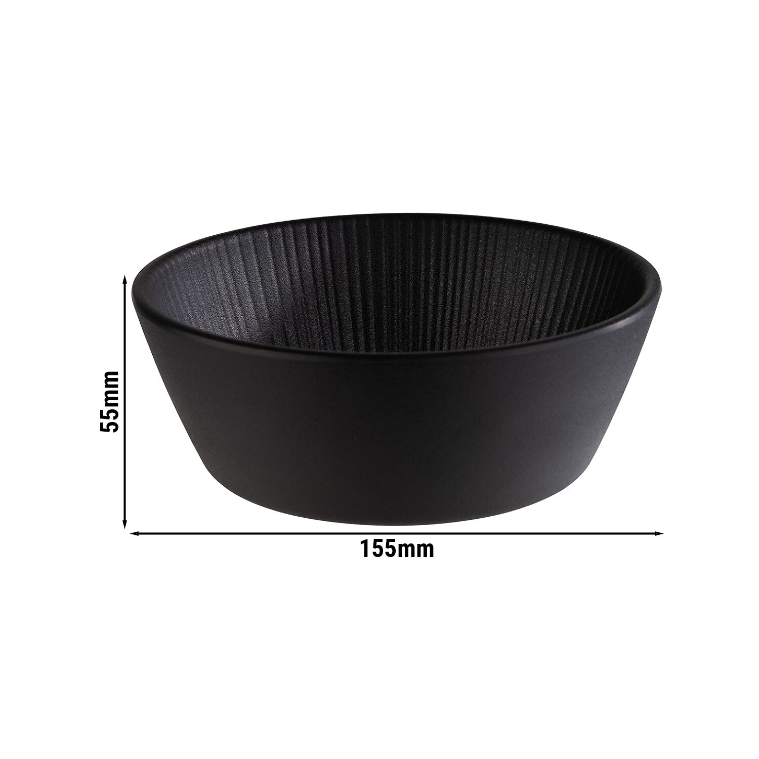(6 pcs) Coupe - NERO - Mélamine - 450ml - carré - 155x155mm - Profondeur : 55mm - Noir