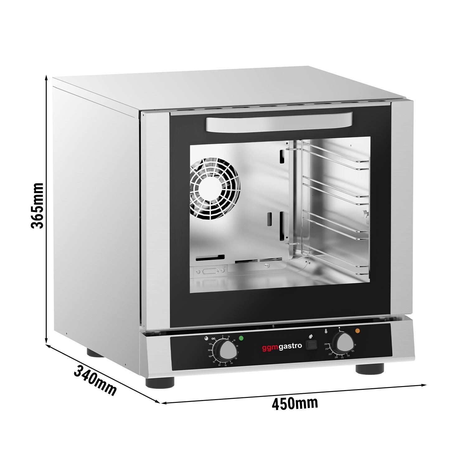 Four à convection COMPACT avec fonction vapeur – manuel – incl. 4 plaques 429 × 345 mm
