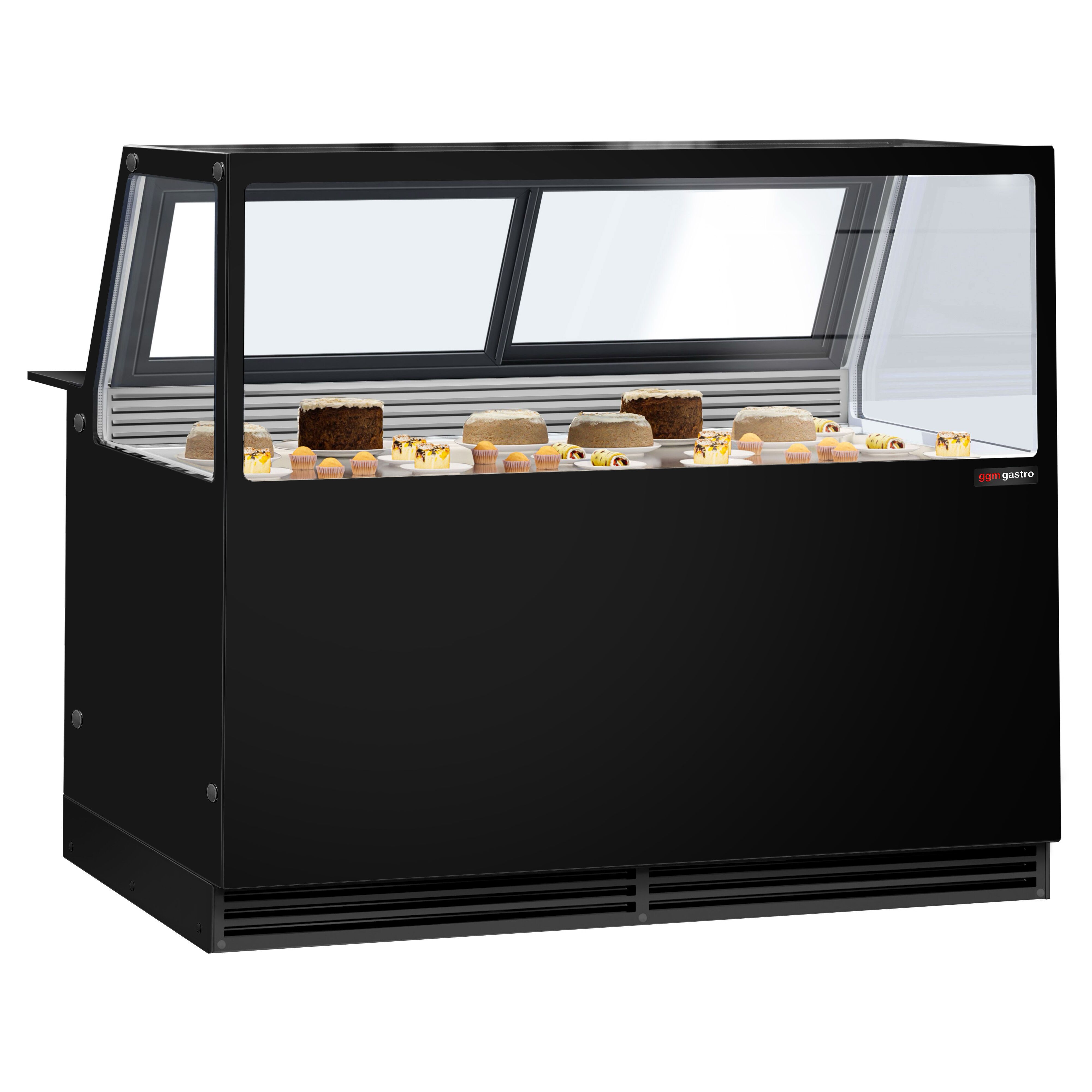 Comptoir vitrine réfrigérée - 1500x1048mm - +2/+8°C - Double vitrage - Éclairage LED - Façade noire