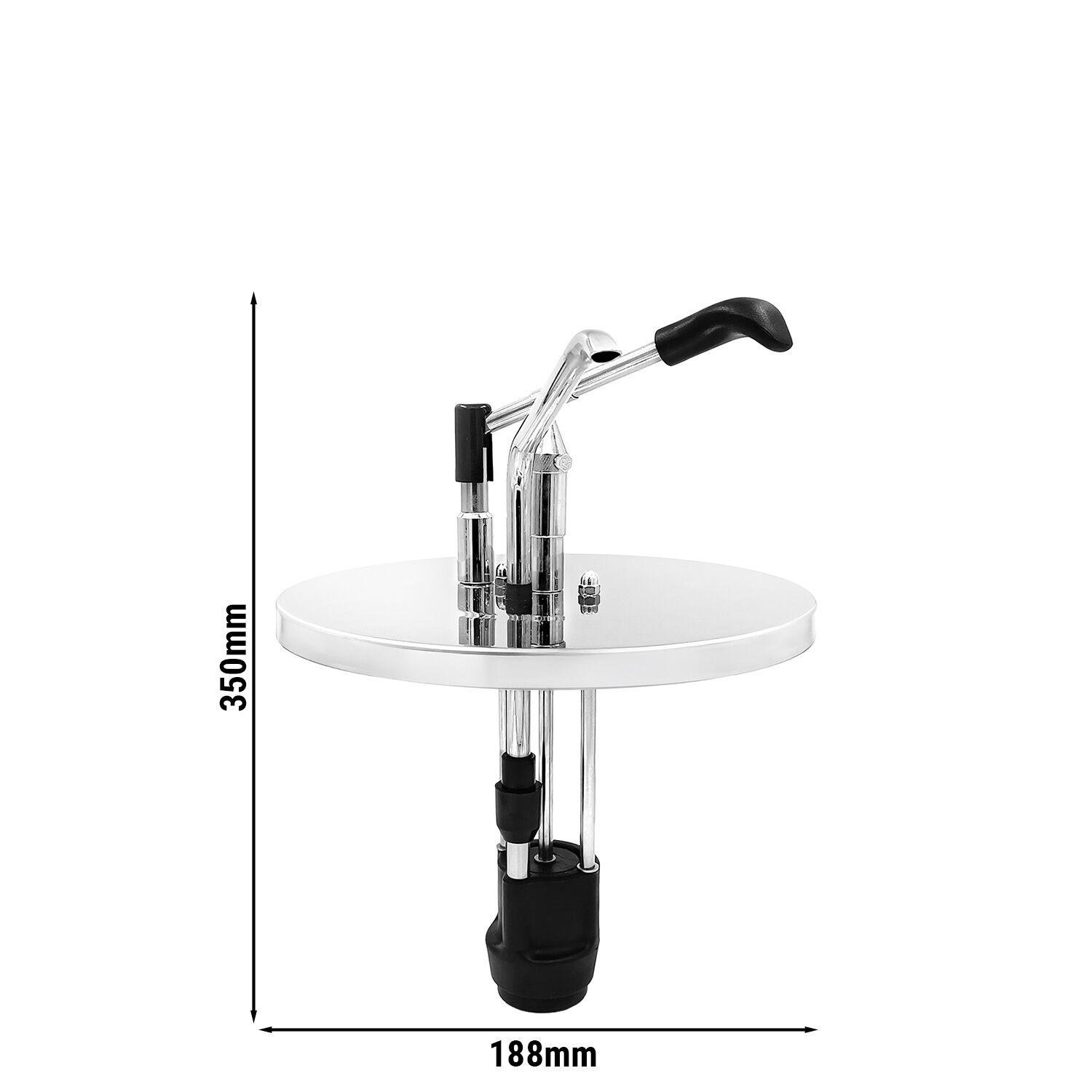Pompe à sauce - à levier - dosage réglable - 4L - acier inoxydable - 188x350/240mm - sans cuve