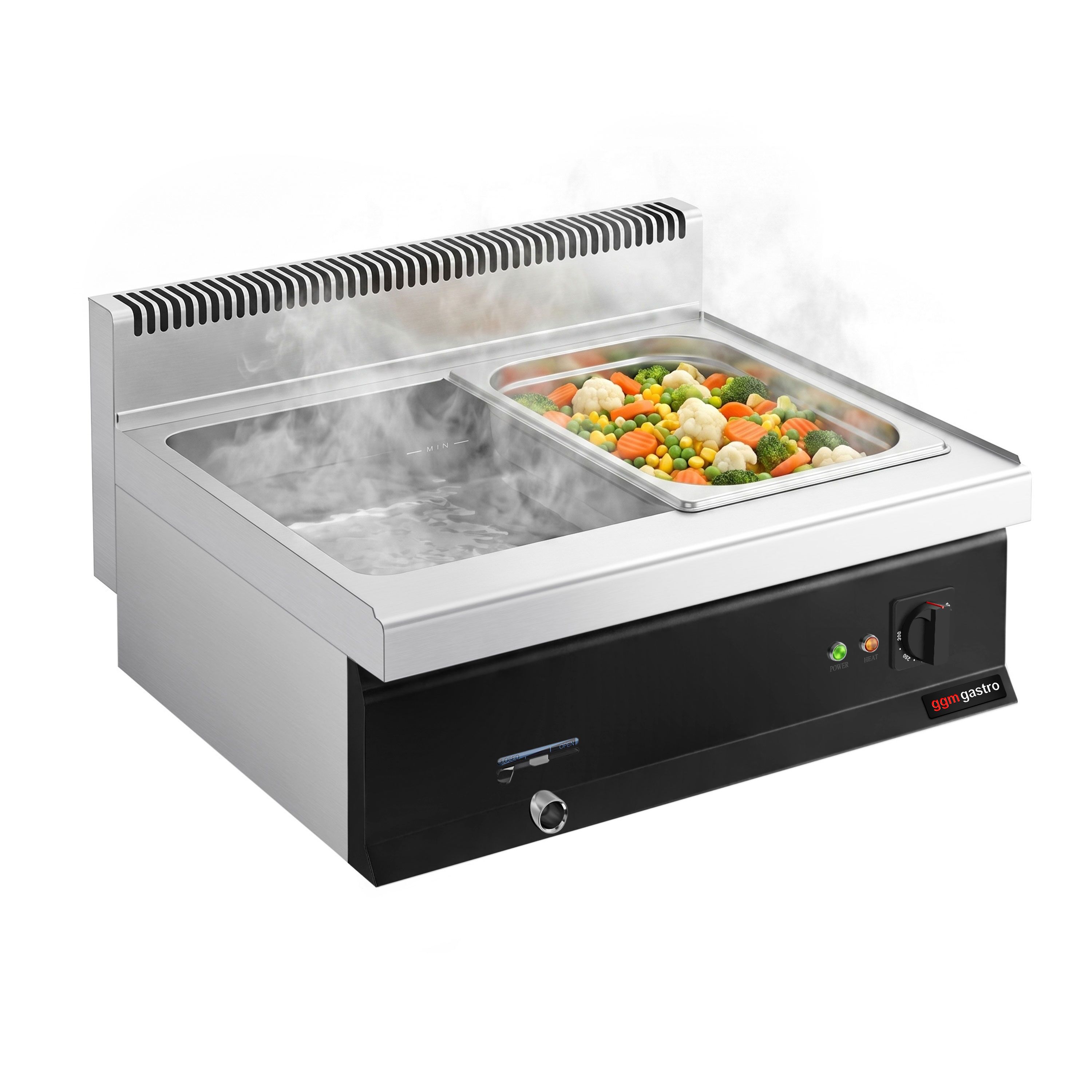 Elektro Bain-Marie - 2,4 kW - 2x GN 1/1 oder 4x GN 1/2