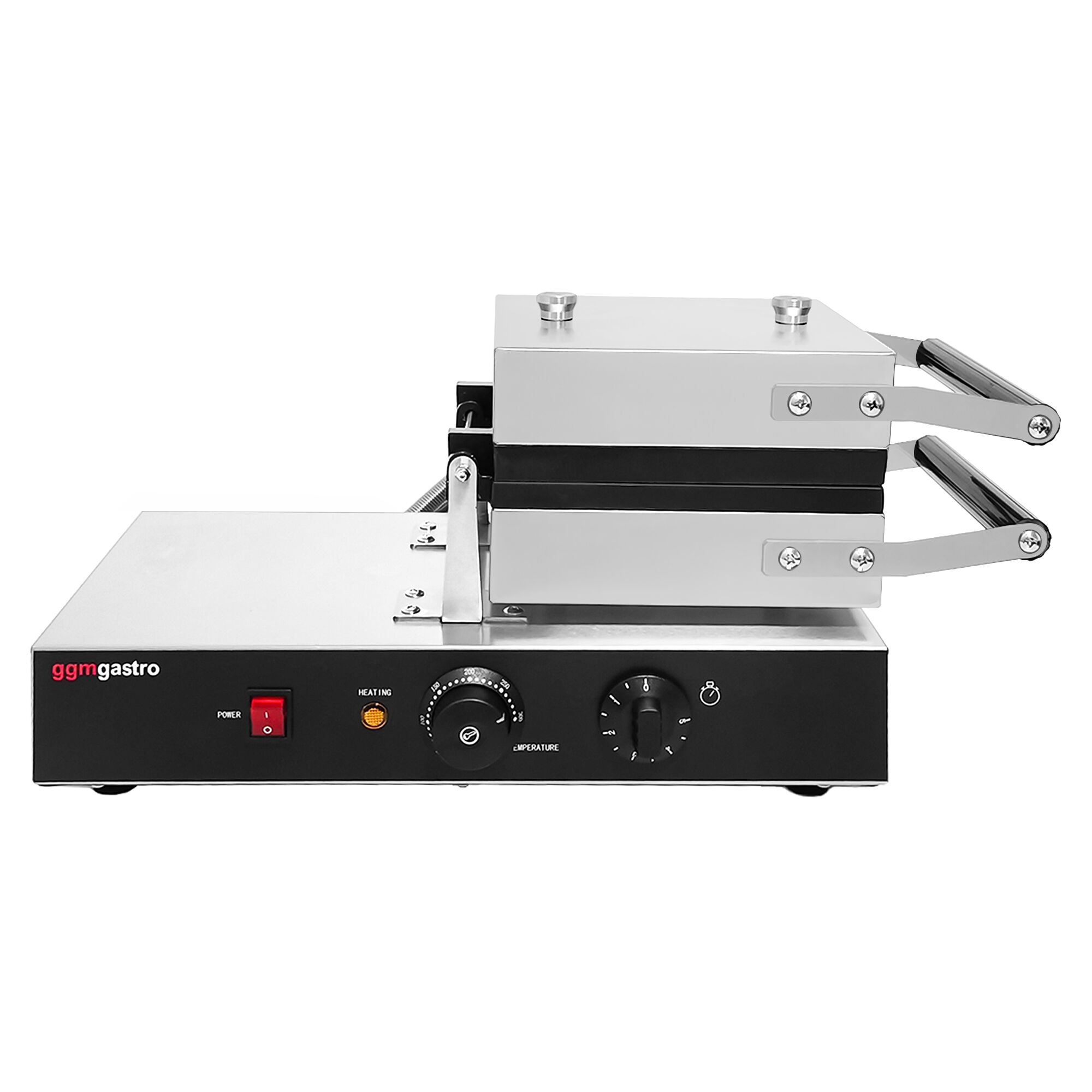 Gaufrier – simple – manuel – 1,6 kW – Forme : 2 gaufres de Bruxelles – avec surface de cuisson rotative à 180°