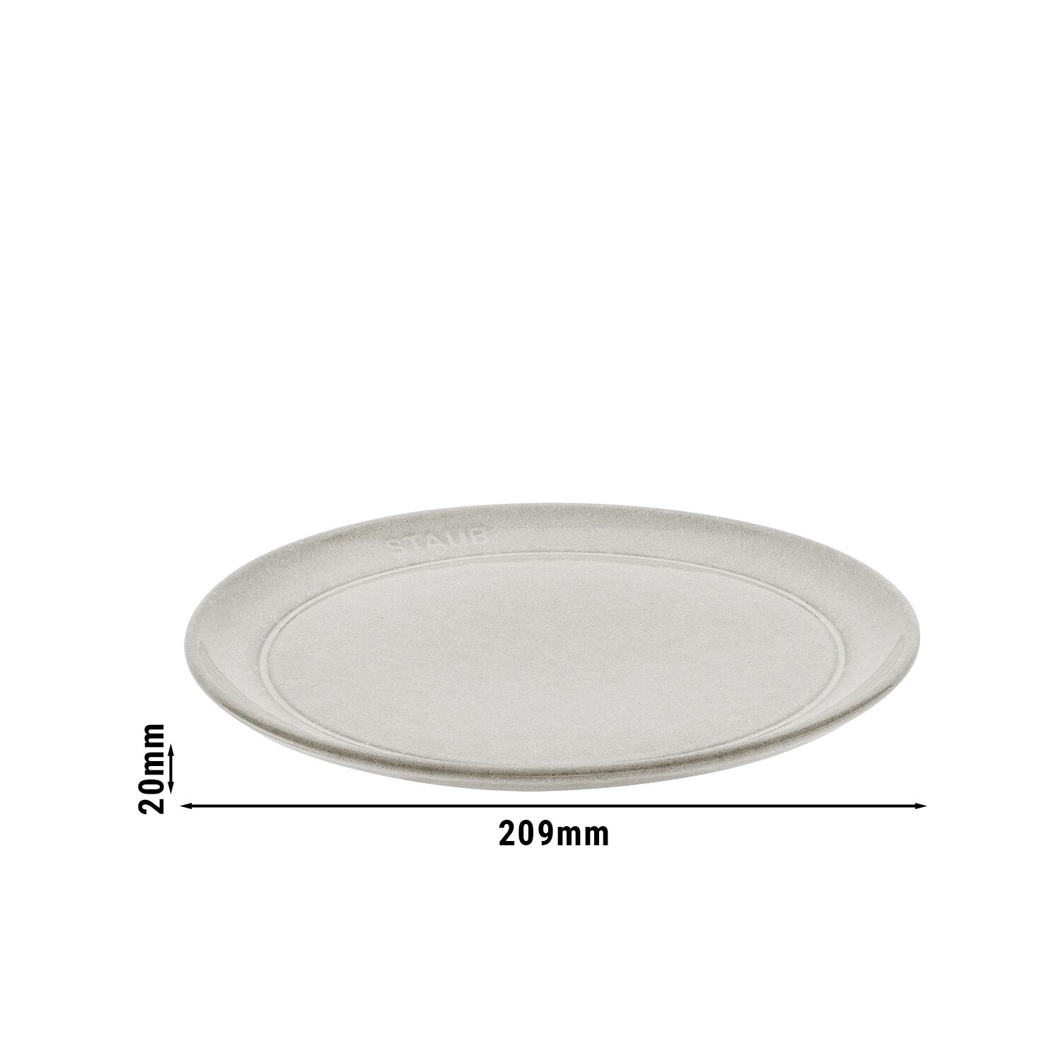 STAUB | Dining Line Ceramic Flat Plate – Ø 20 cm - White Truffle