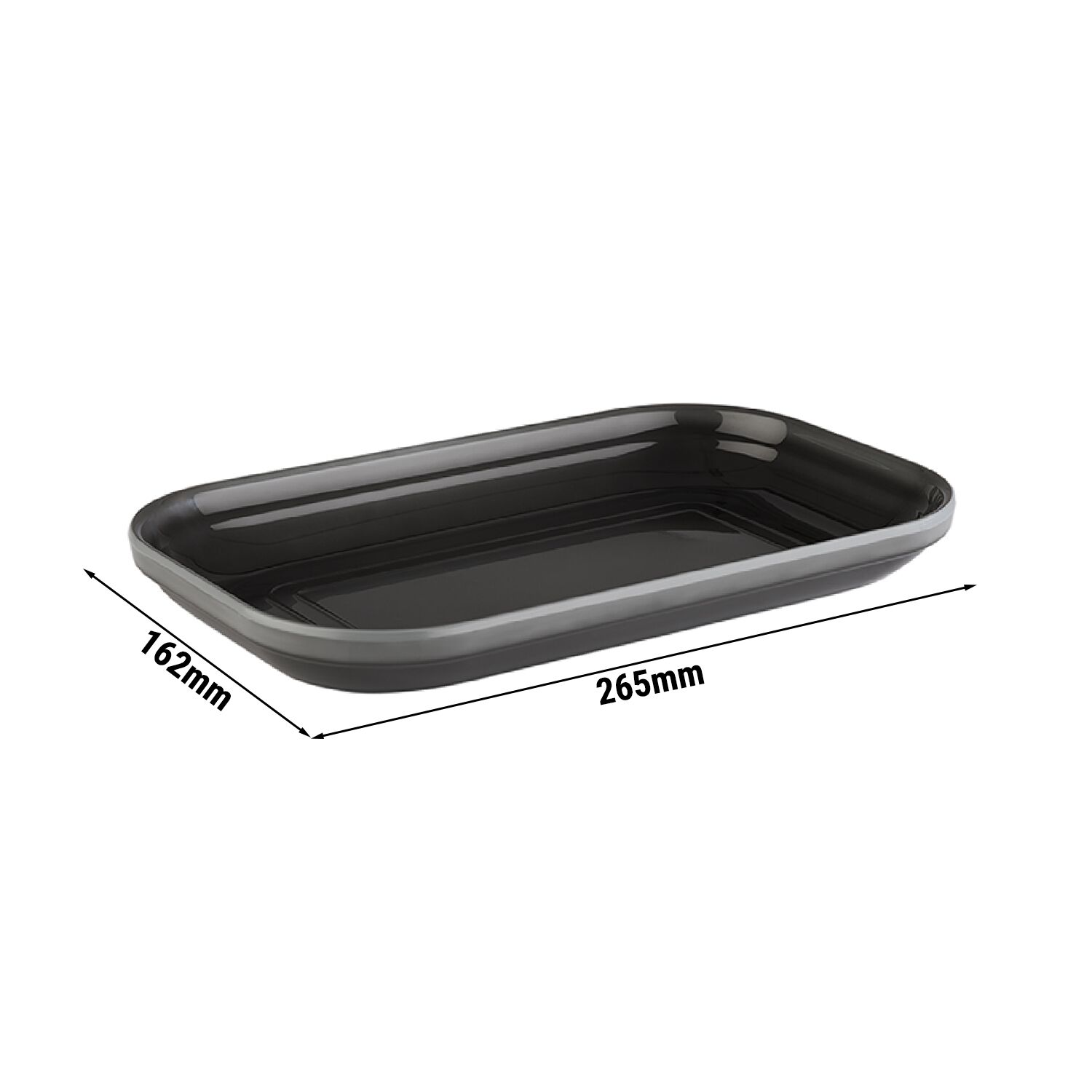 (6 pièces) Plateau GN 1/4 – EMMA – Mélamine – Hauteur : 30 mm – Gris