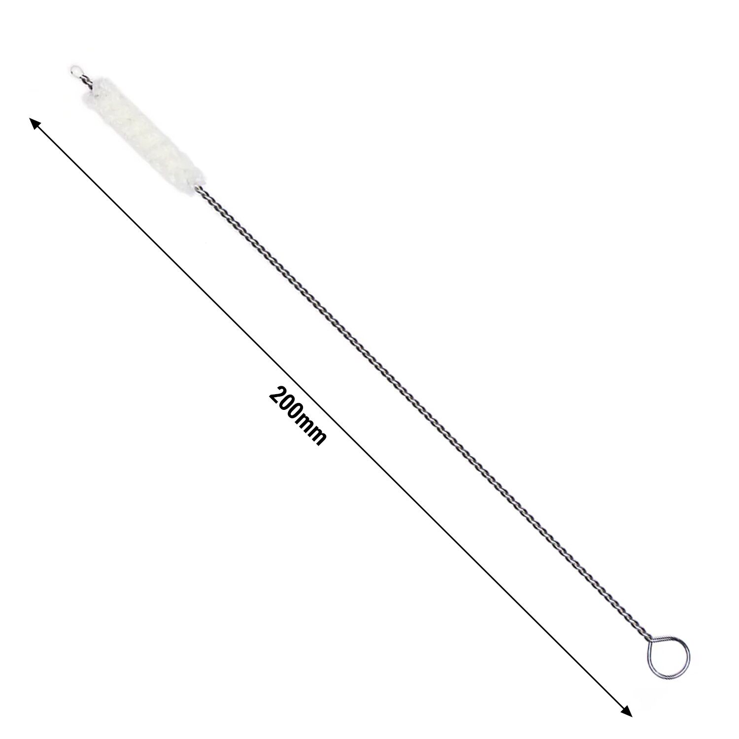 (10 kpl) Puhdistusharja juomalaseille tarkoitettuihin pilleihin - puuvilla - 200x7 mm