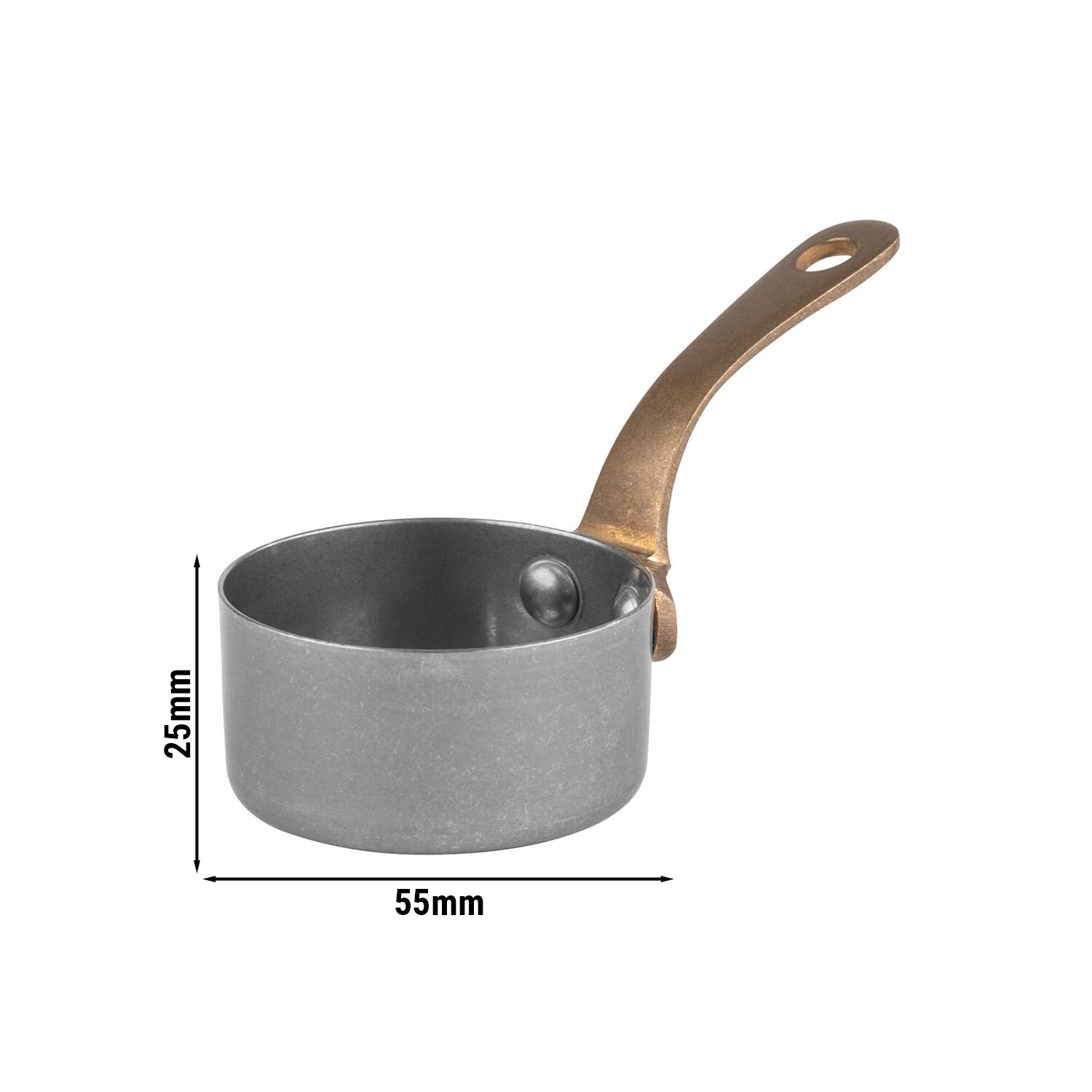 (6 pièces) Casserole à manche / casserole de service - VINTARA - inox - 50 ml - Ø 55 mm