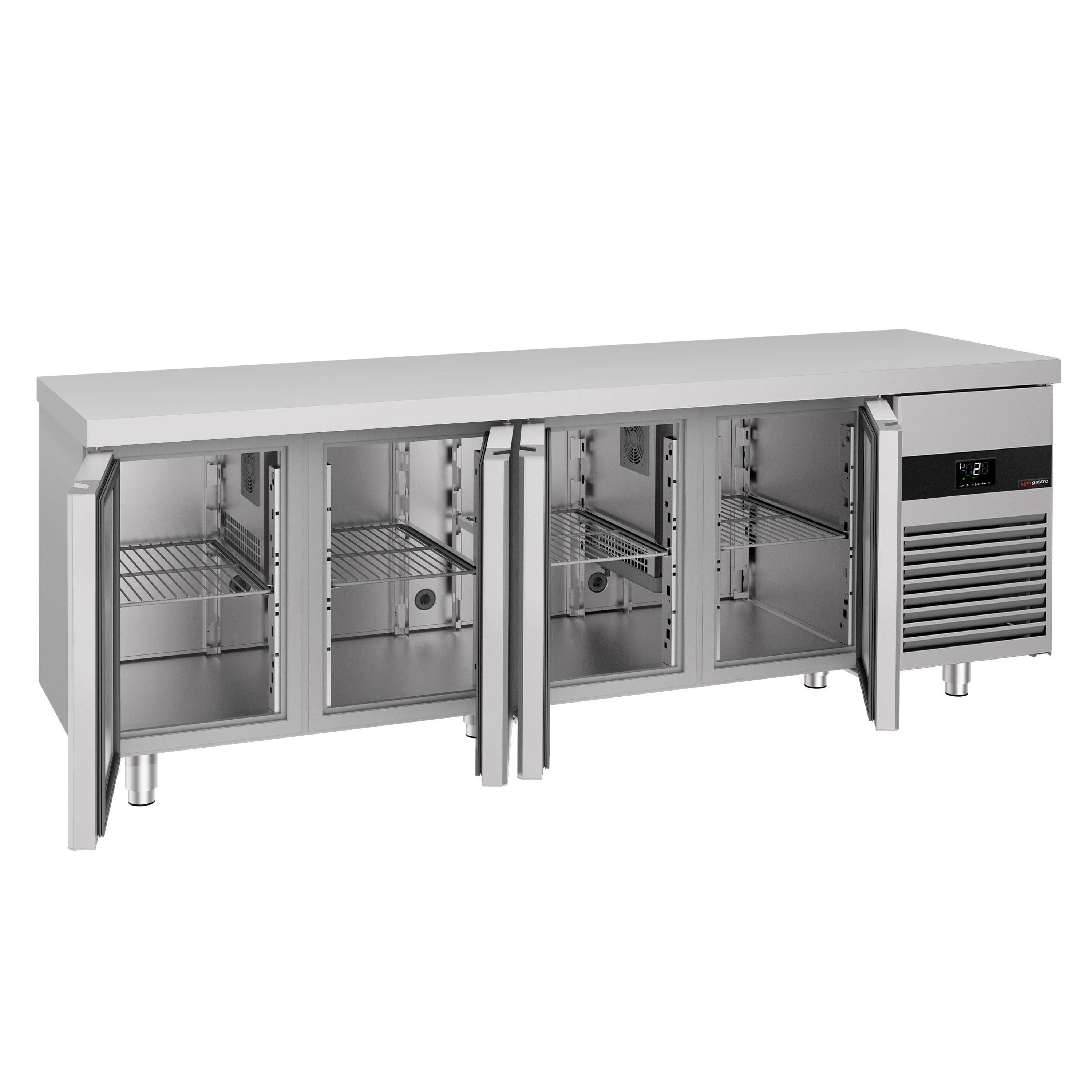 Table réfrigérée PREMIUM - 2330 x 700 mm - avec 4 portes