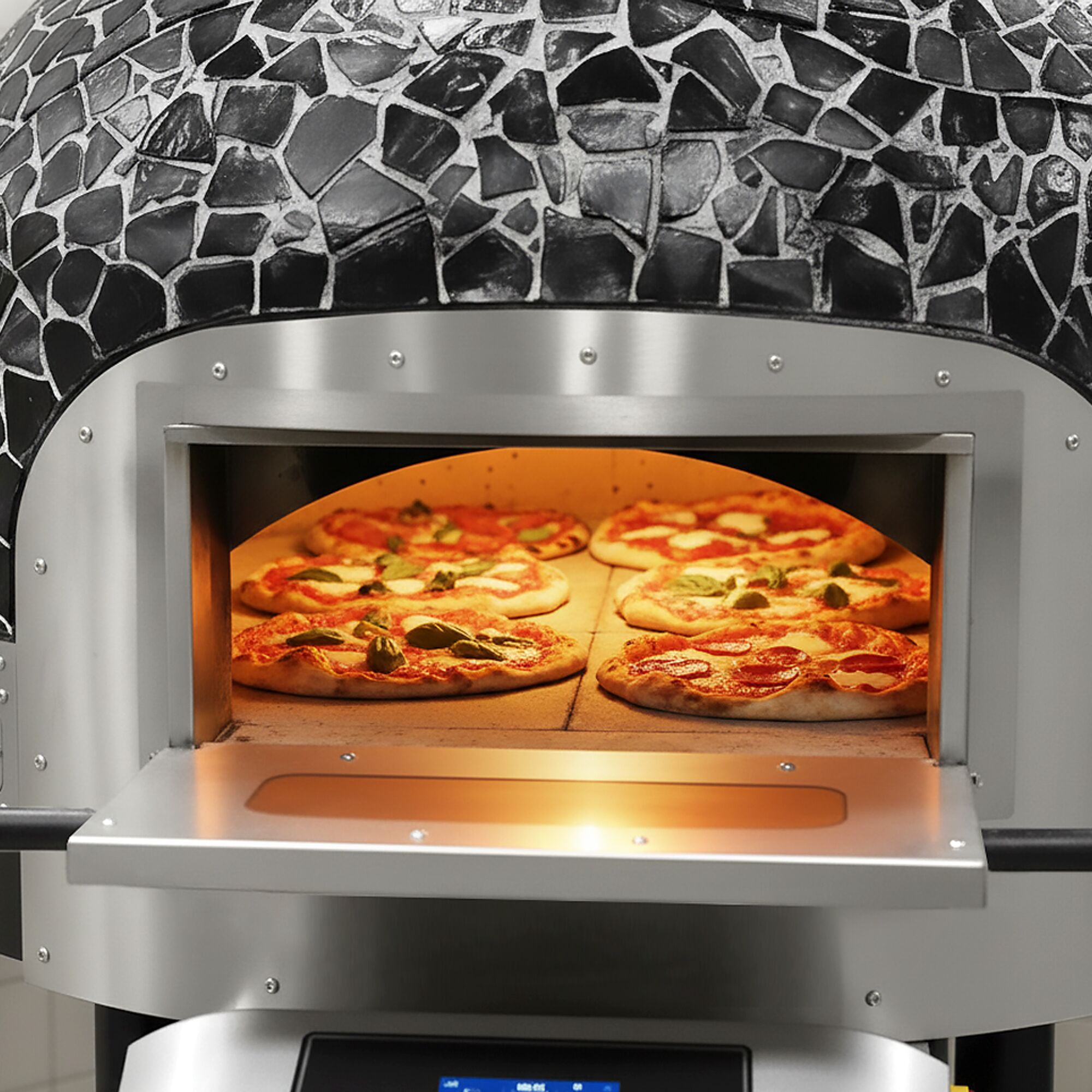 Elektromos pizzakemence - 6x Ø 30 cm - max. 400 °C - érintőkijelzős
