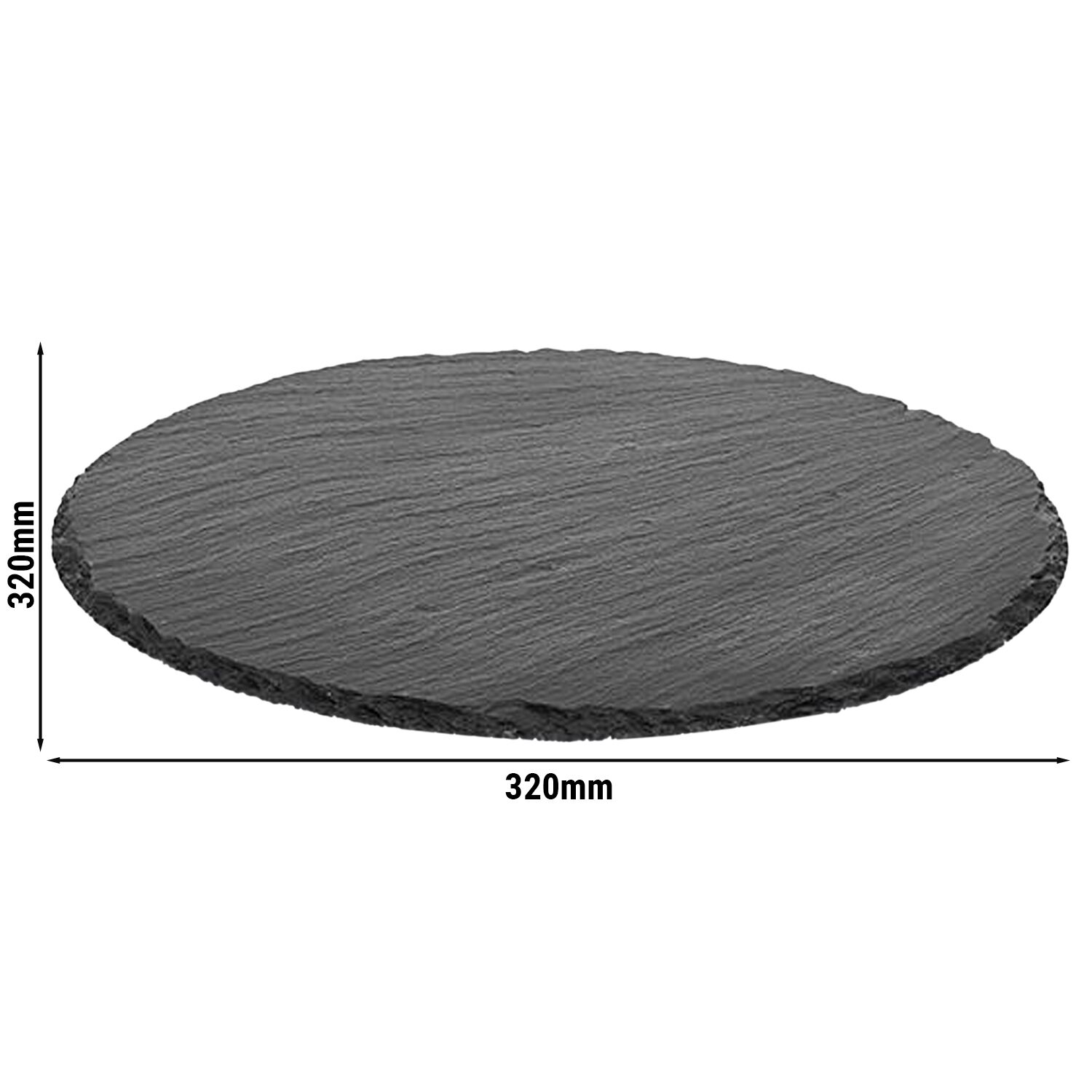 (6 pcs) Plateau en ardoise naturelle - Ø320mm