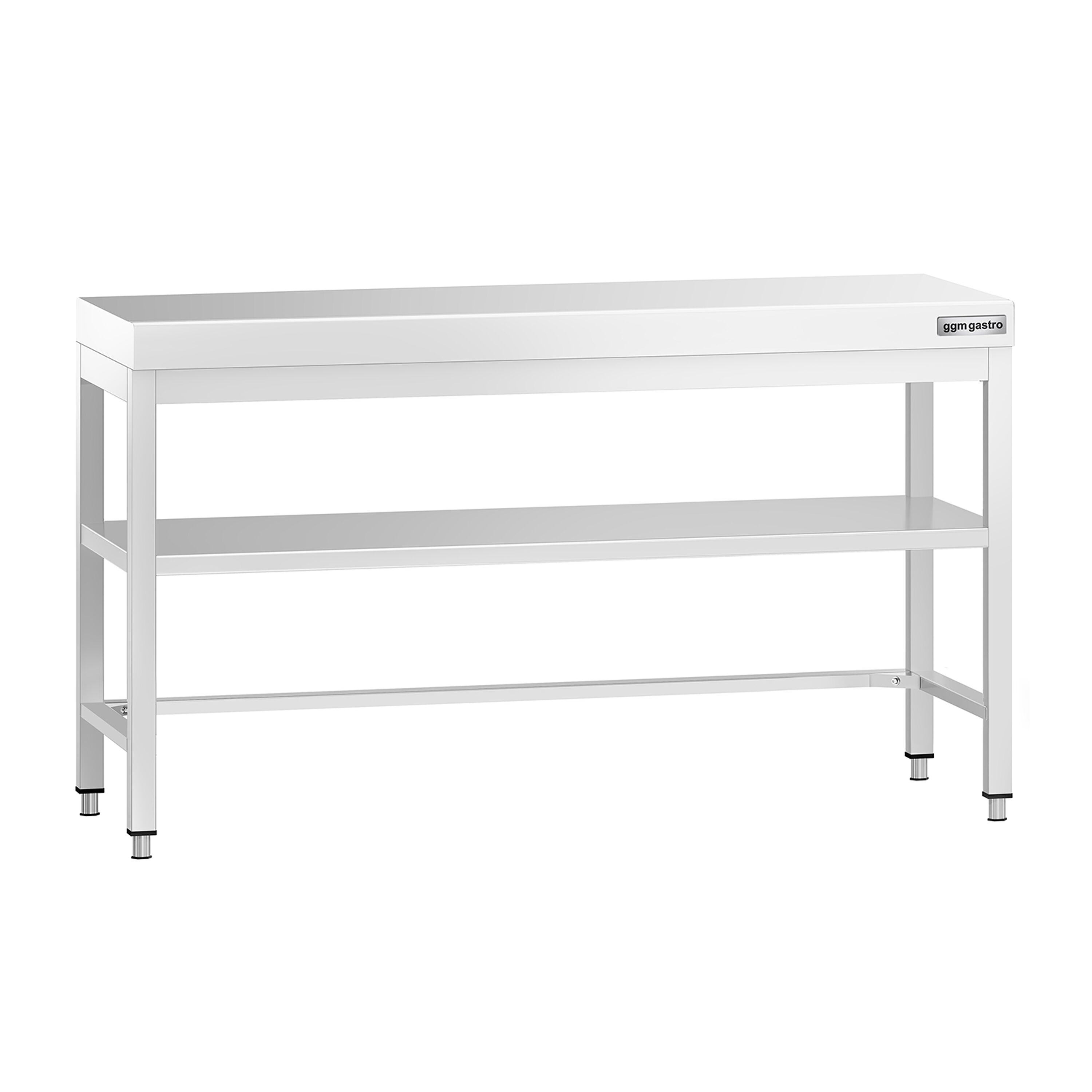 Table de travail en inox PREMIUM – 1500x600 mm – avec tablette inférieure et renforts