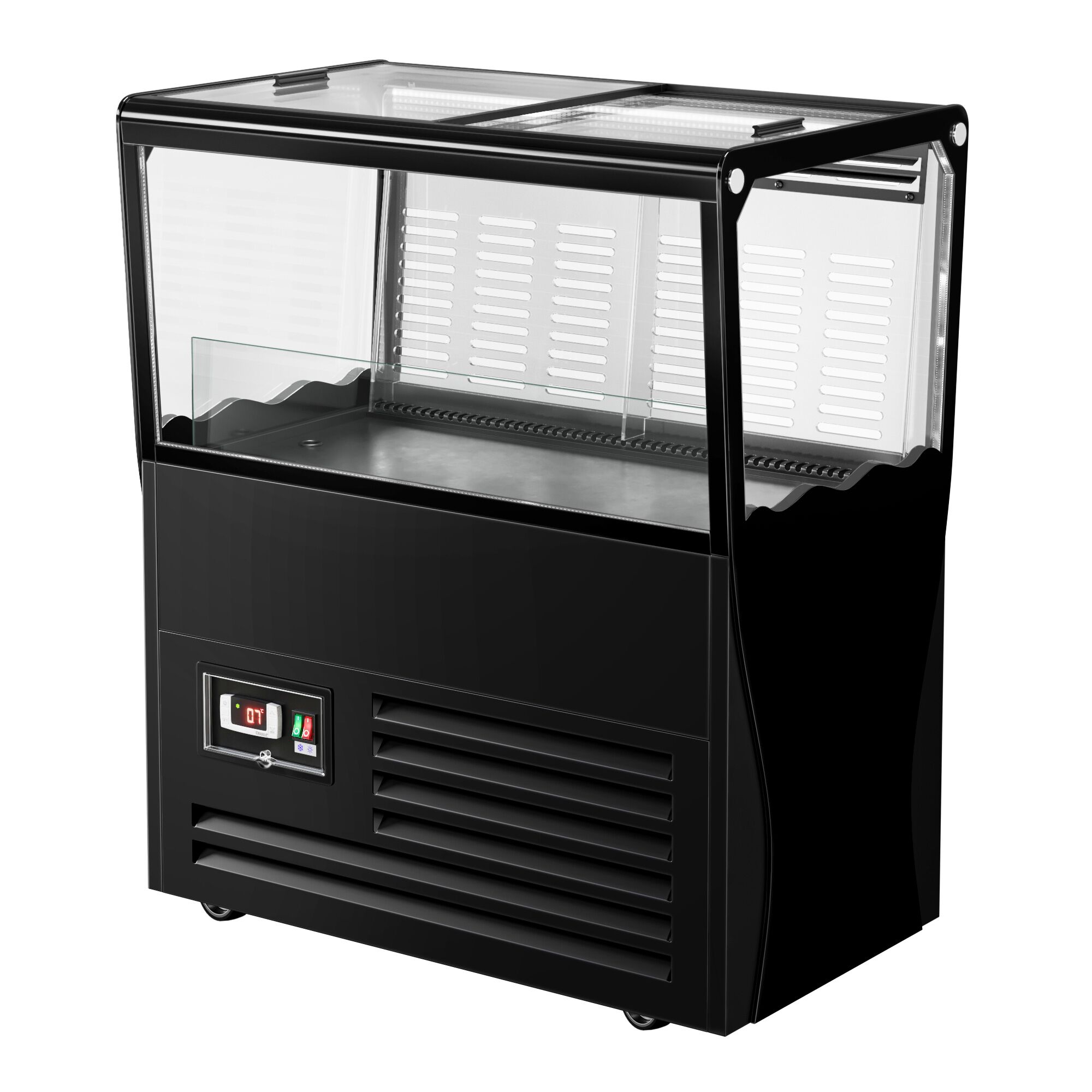 Chladicí ostrov na nápoje - 730x450 mm - 69 l - Se 2 posuvnými skleněnými víky - Pro CZ