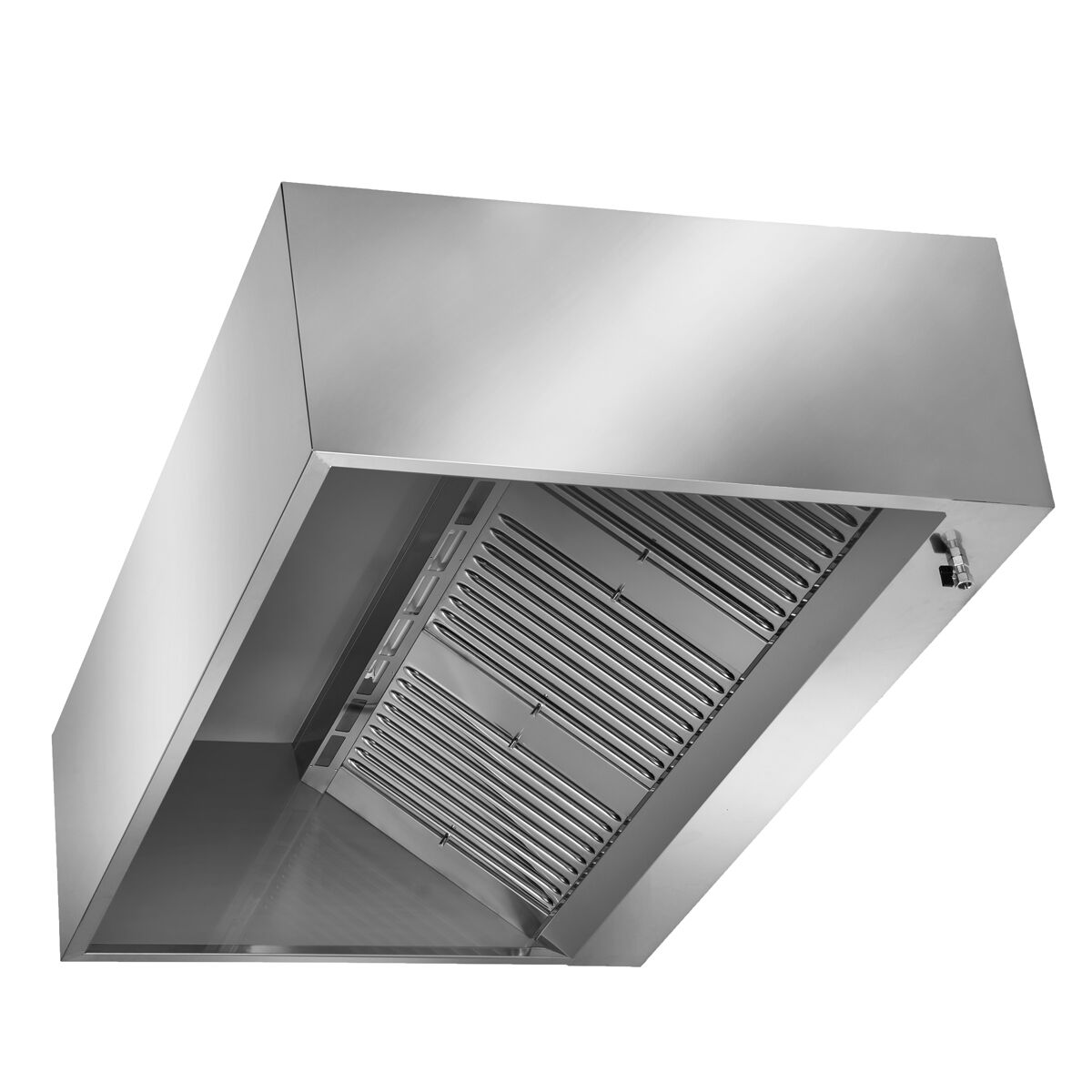 Hotte à adosser professionnelle complète - Profondeur 900 - 1400mm - avec moteur et variateur - avec filtres et éclairage
