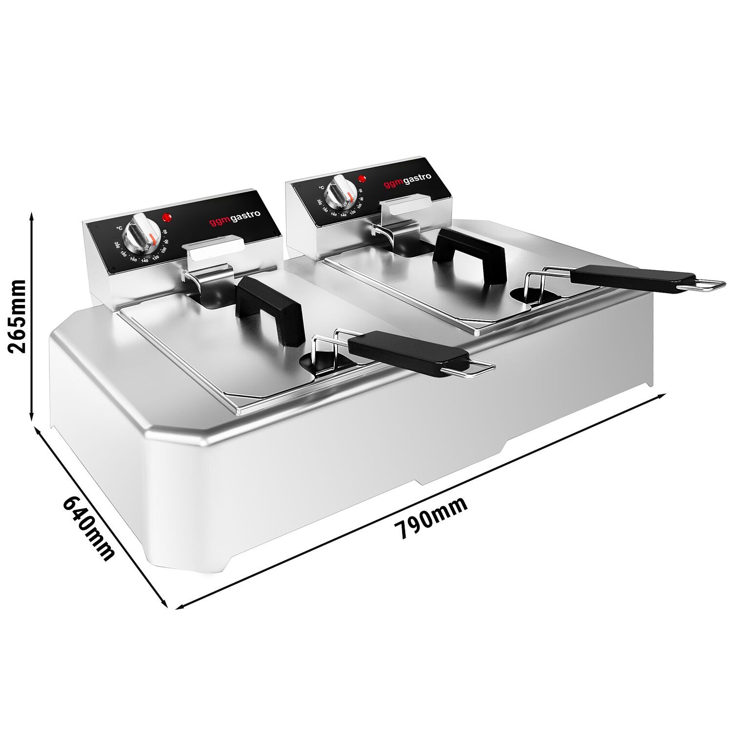 Friteuse électrique double – 5+5 litres – 7,5 kW