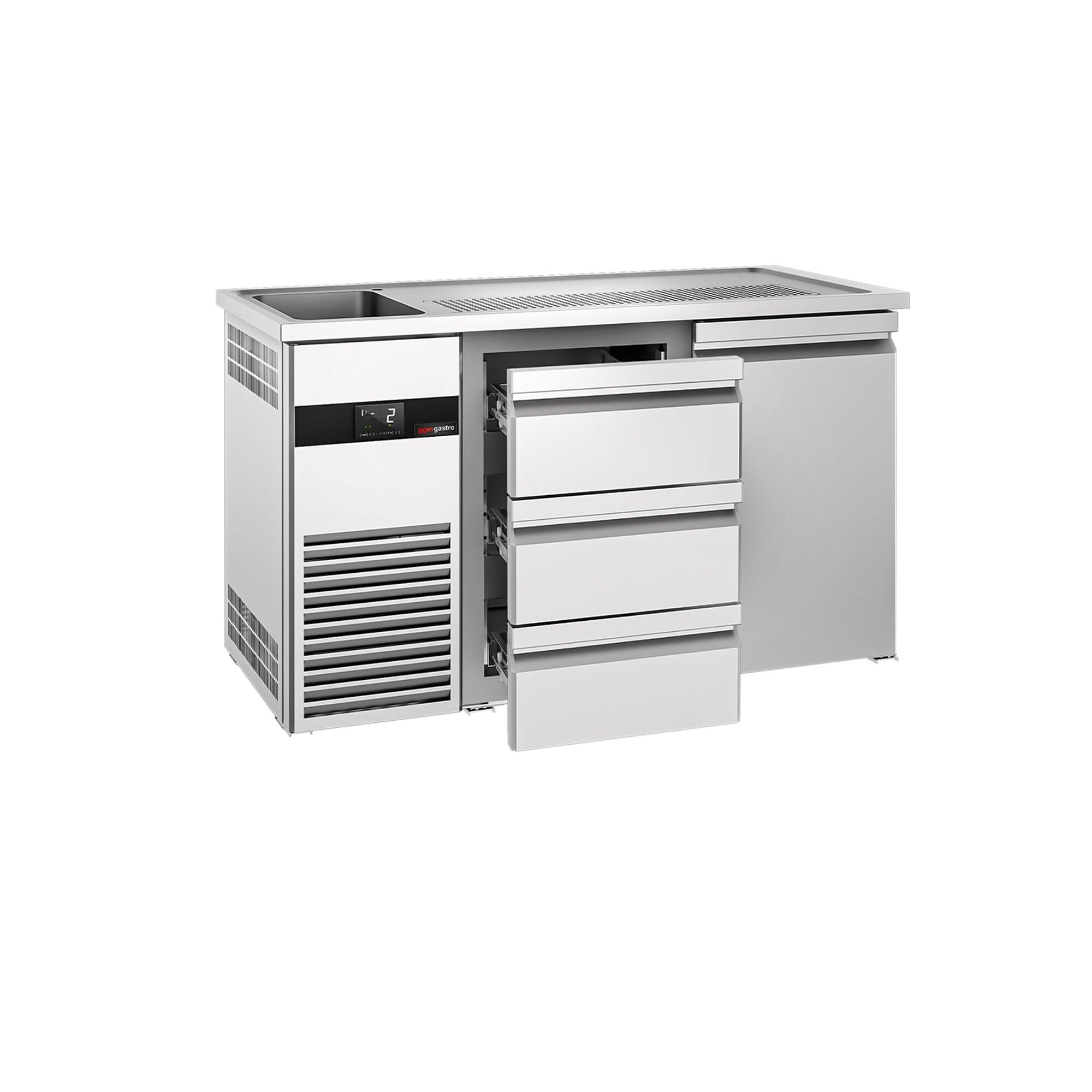 Comptoir de bar réfrigéré PREMIUM - 1550x700mm - 1 porte & 3 tiroirs