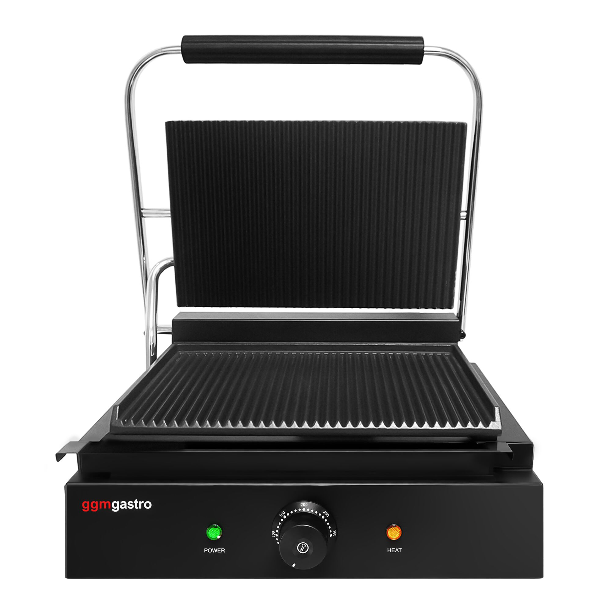 Commercial Contact Grill – Ribbed Top & Bottom Plates – 2.2 kW – Grill Area: 345 × 235 mm