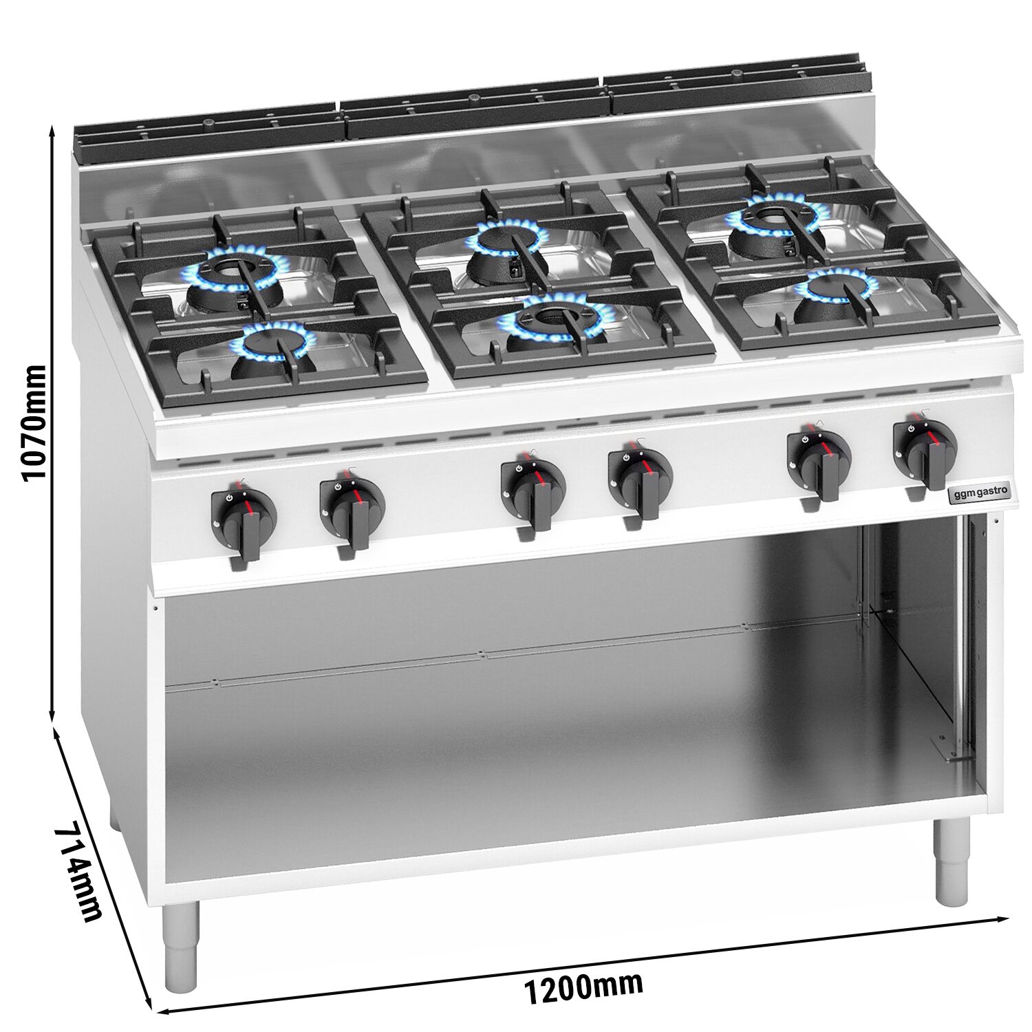 Fourneau à gaz – 31,5 kW – 6 brûleurs