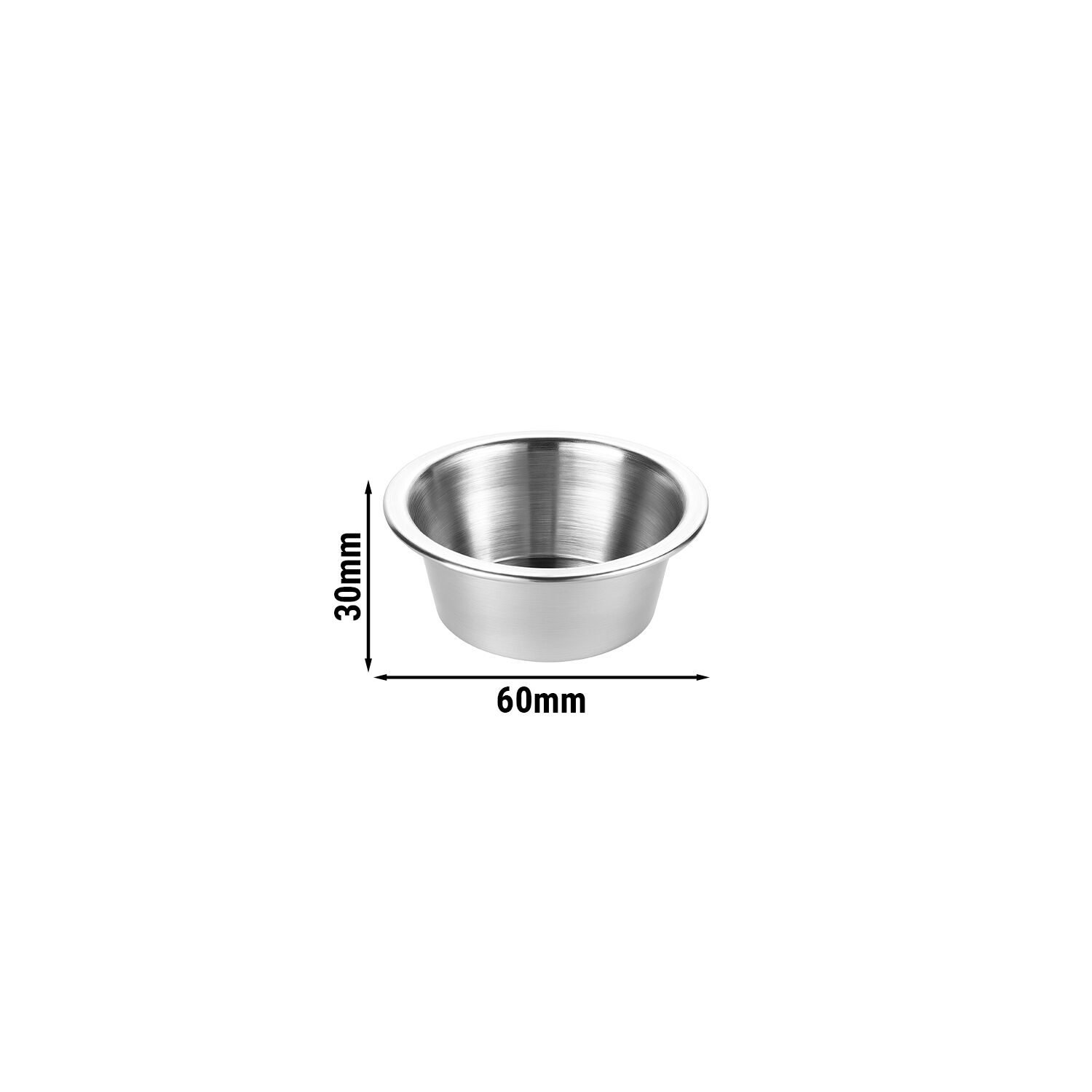 (10 pièces) Mini coupelle à dip – Ø 60 mm – inox