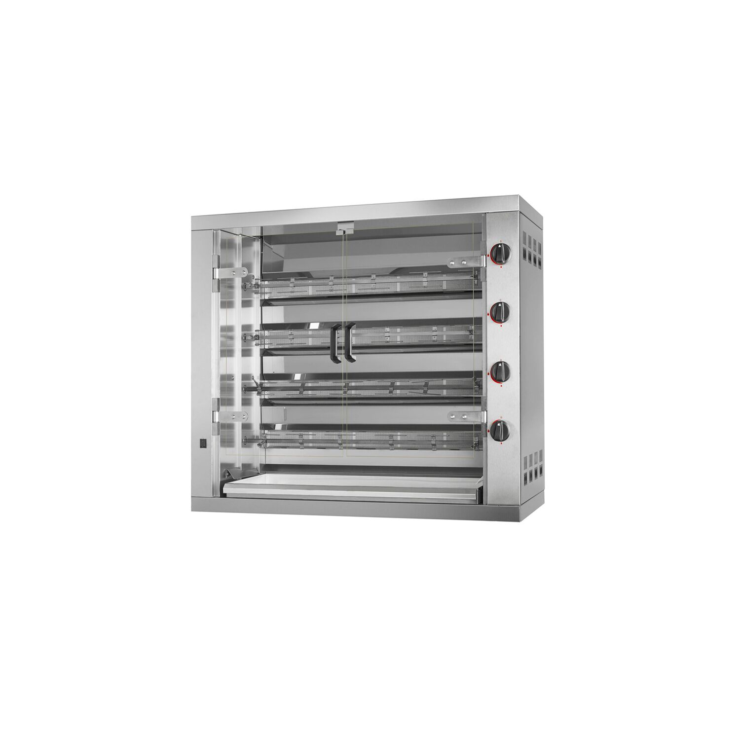 Gaz Rôtissoire à poulets Verticale - avec 4 broches pour jusqu’à 24 poulets - 23,6kW