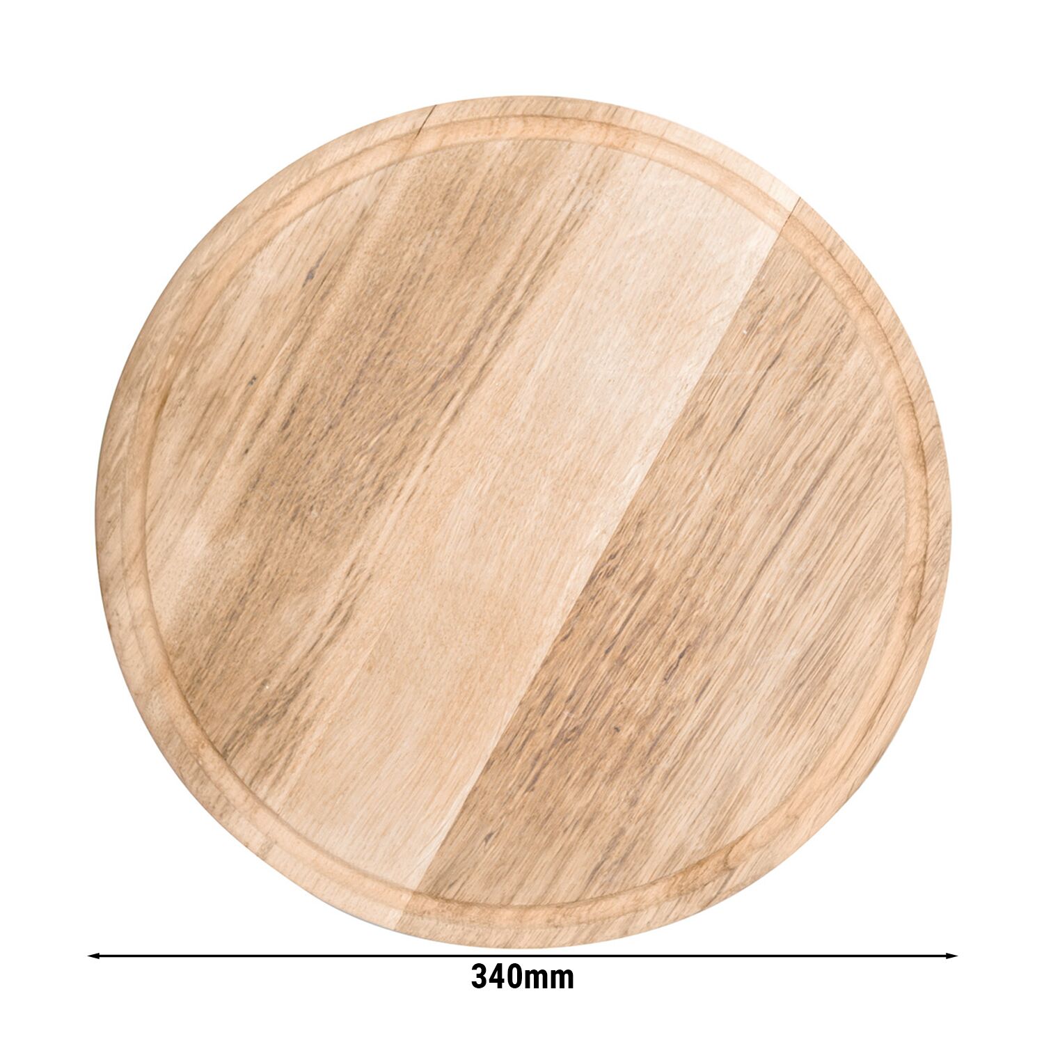 Assiette à Pizza - Bois - Ø 340 mm - Avec Rainure à Jus