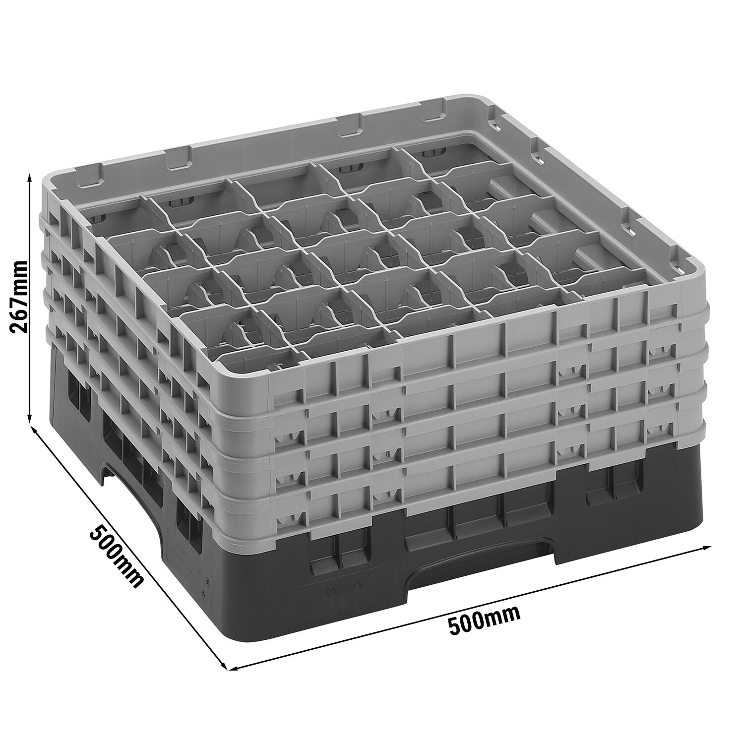 CAMBRO | CAMRACK® Glass Rack – 25 Compartments – 500x500 mm – H 267 mm