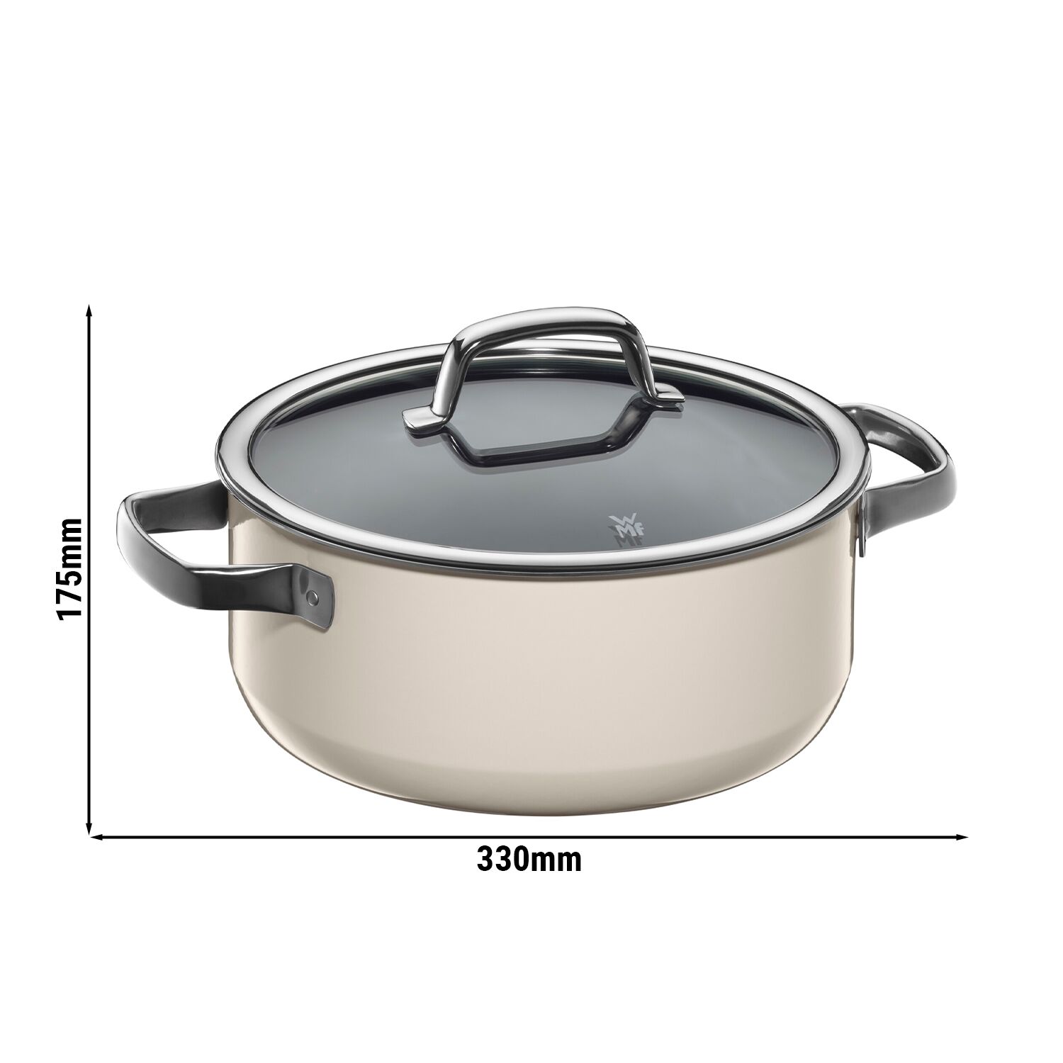 WMF | Fusiontec Mineral – Cocotte – Ø 240 mm – 4,4 litres – avec couvercle en verre – Macadamia